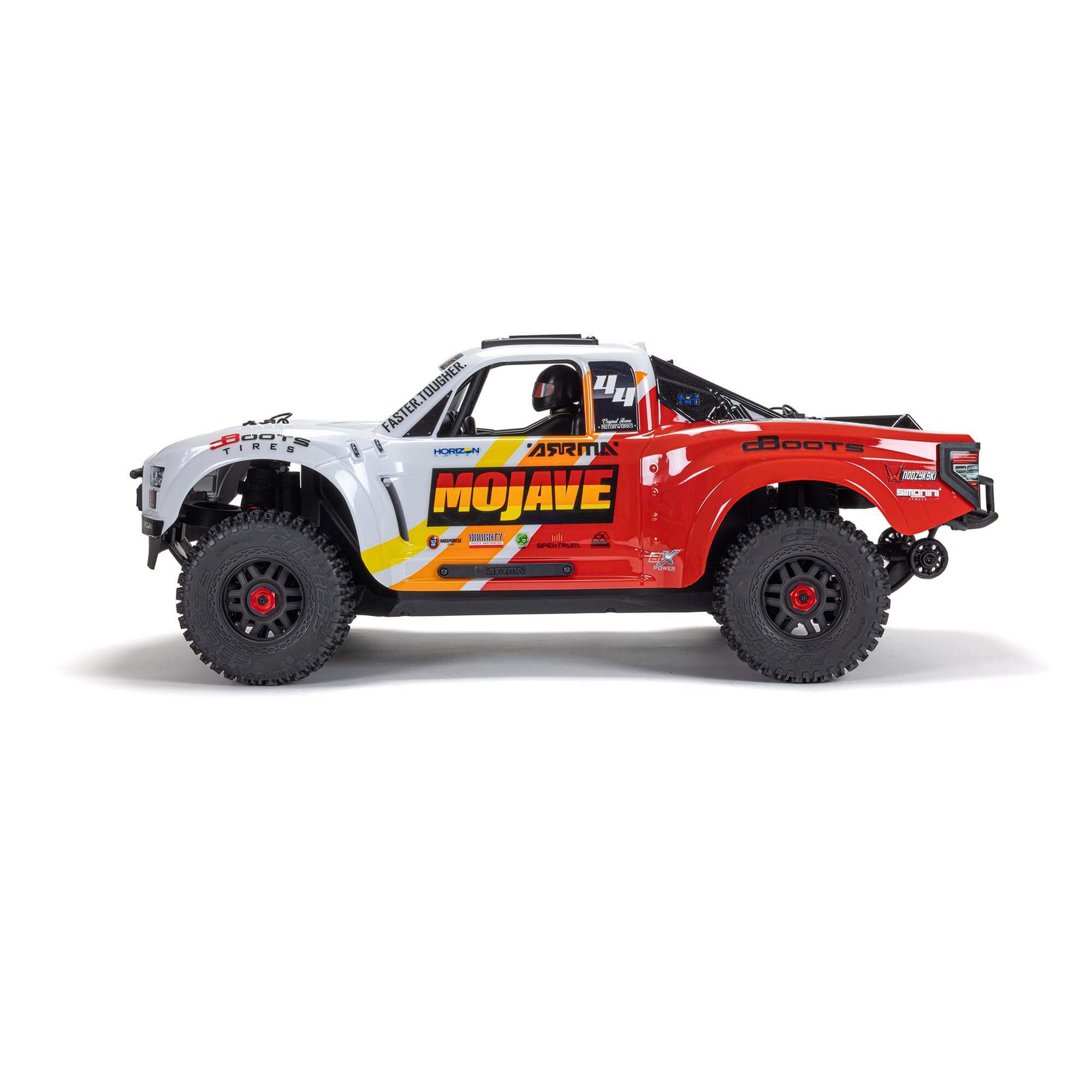 ARRMA 1/8 MOJAVE 4S 4X4 RTR Brushless Desert Truck, White/Red