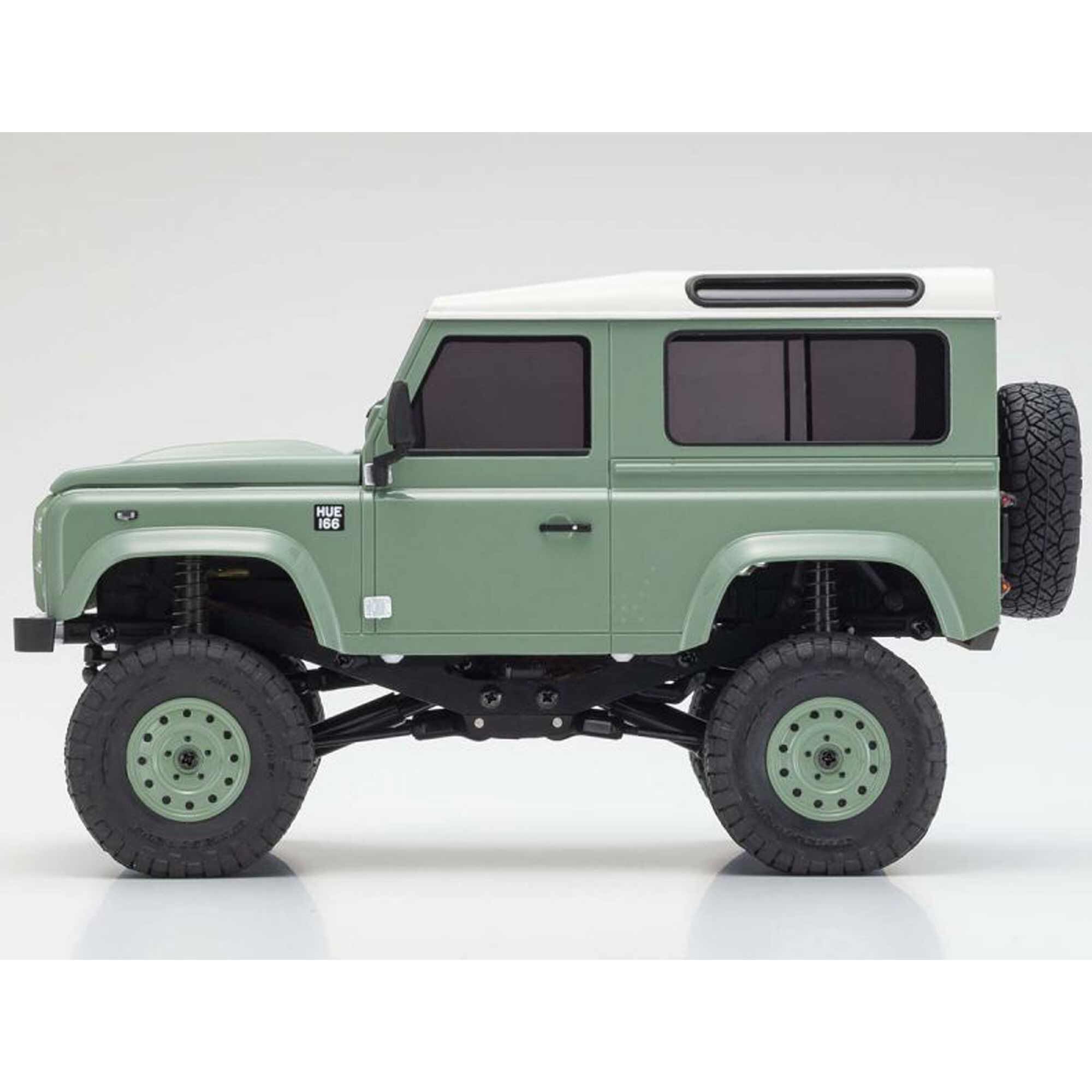 Kyosho 1/28 Land Rover Defender 90 Heritage MINI-Z 4x4 Crawler RTR, Grasmere Green/Alaska White