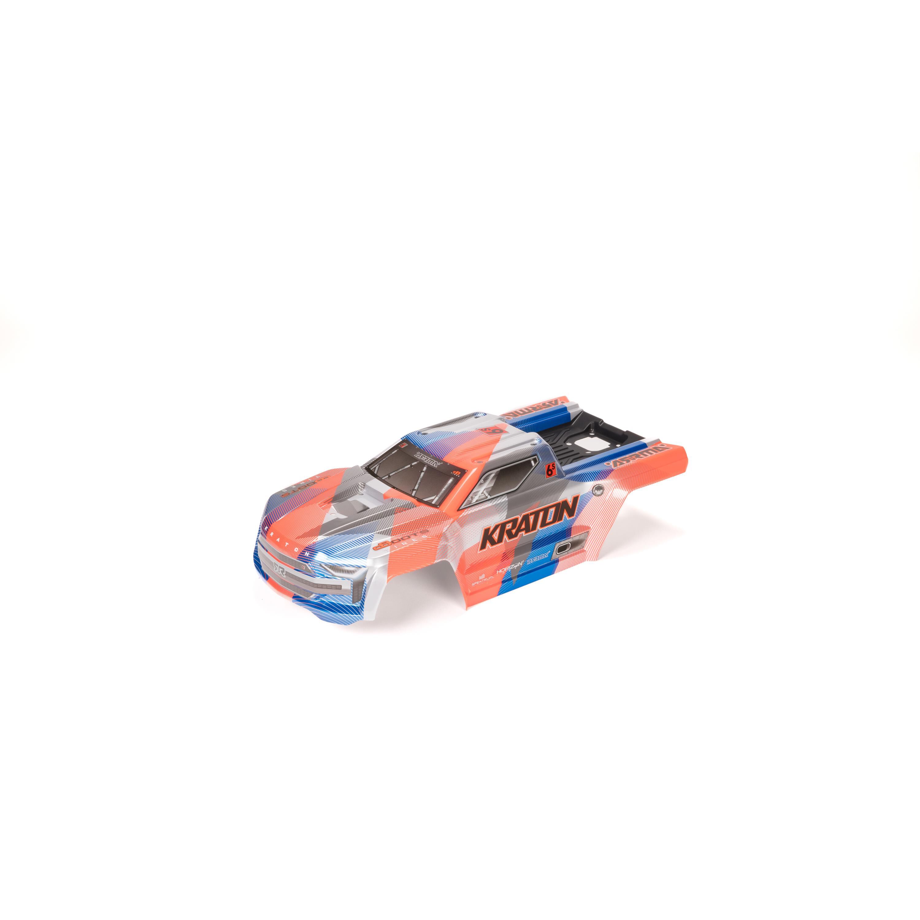 ARRMA 1/8 Painted Body with Decals, Blue/Orange: KRATON 6S BLX V6