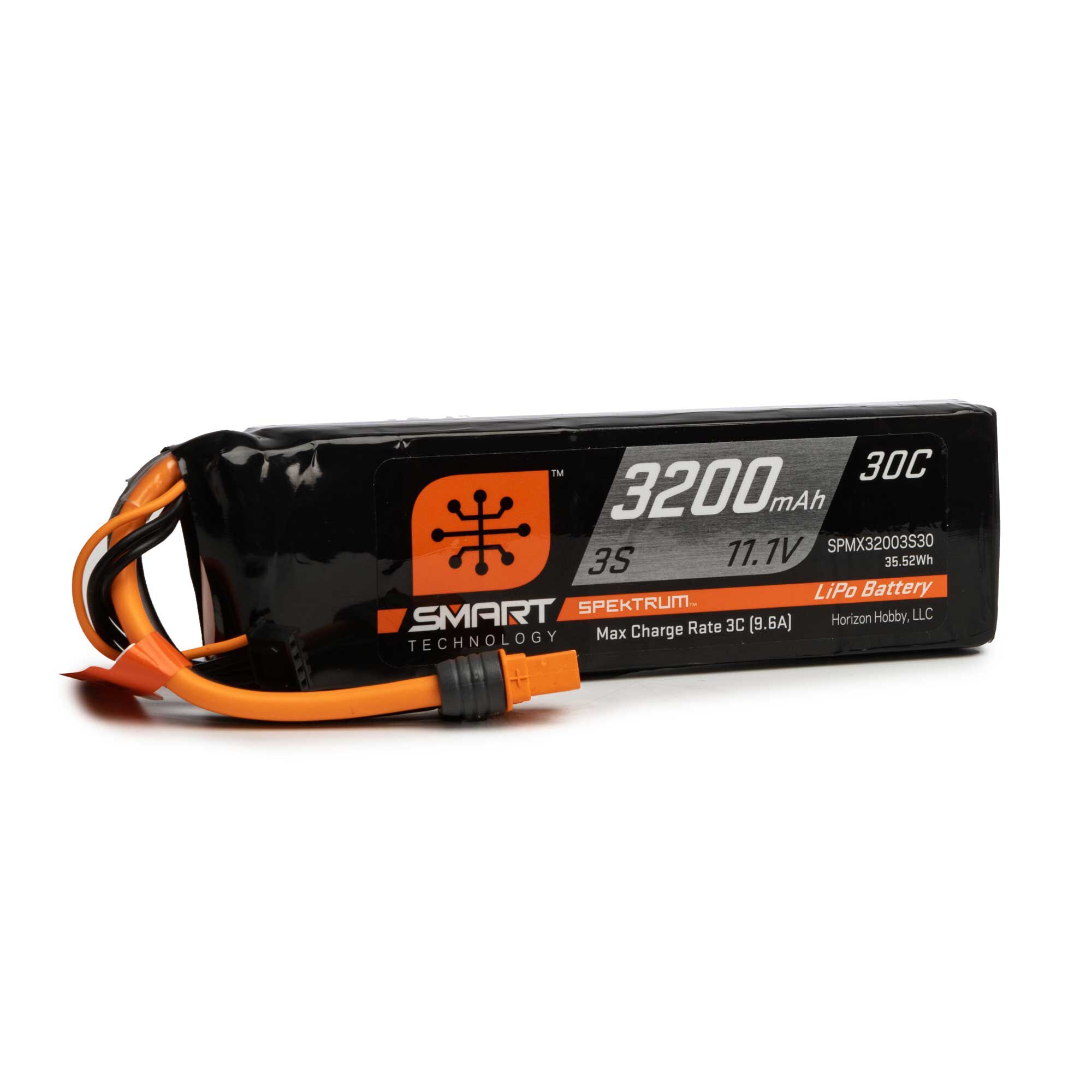 Spektrum Accessories 11.1V 3200mAh 3S 30C Smart LiPo Battery: IC3