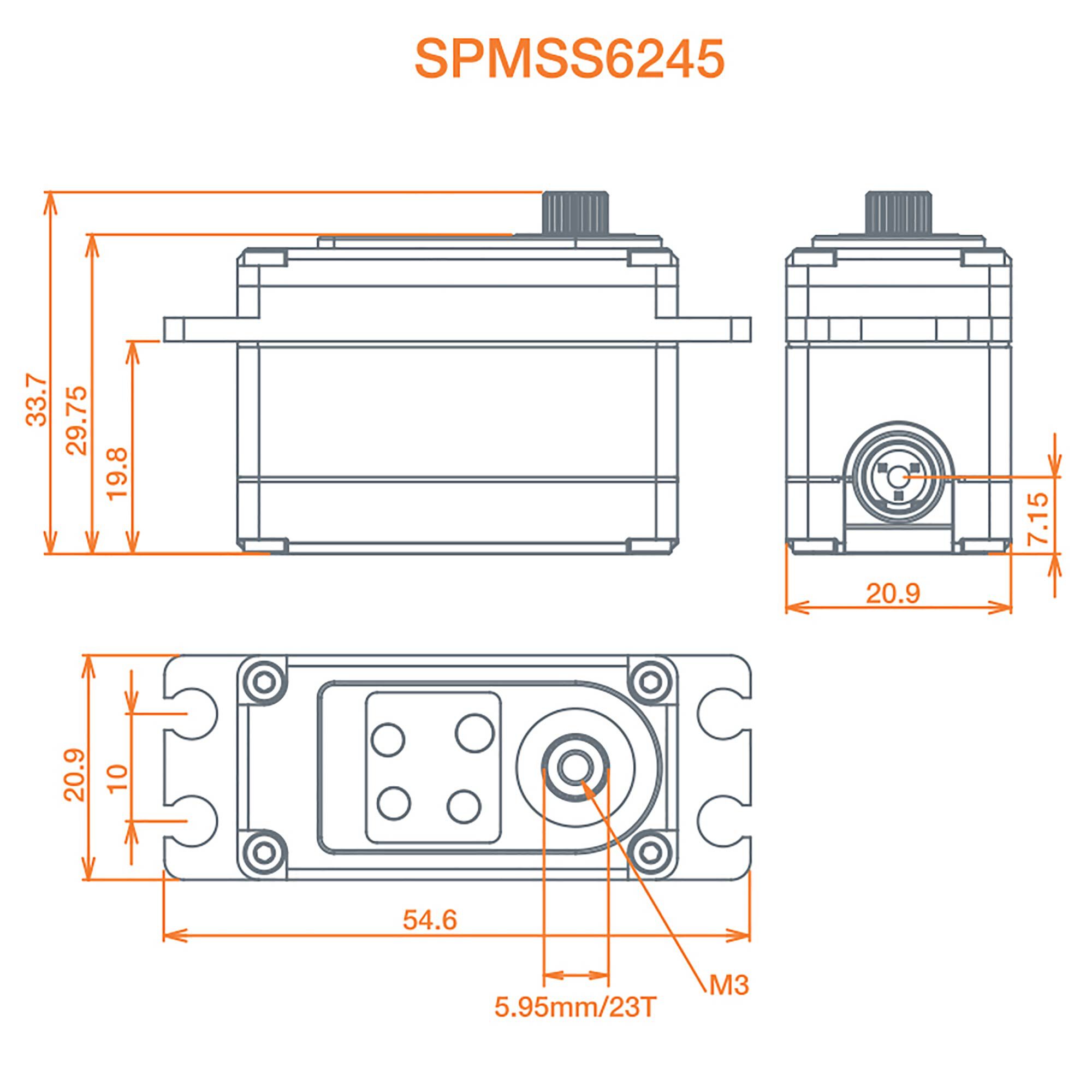 Spektrum S6245 Low Profile Digital High Speed High Torque Surface Servo