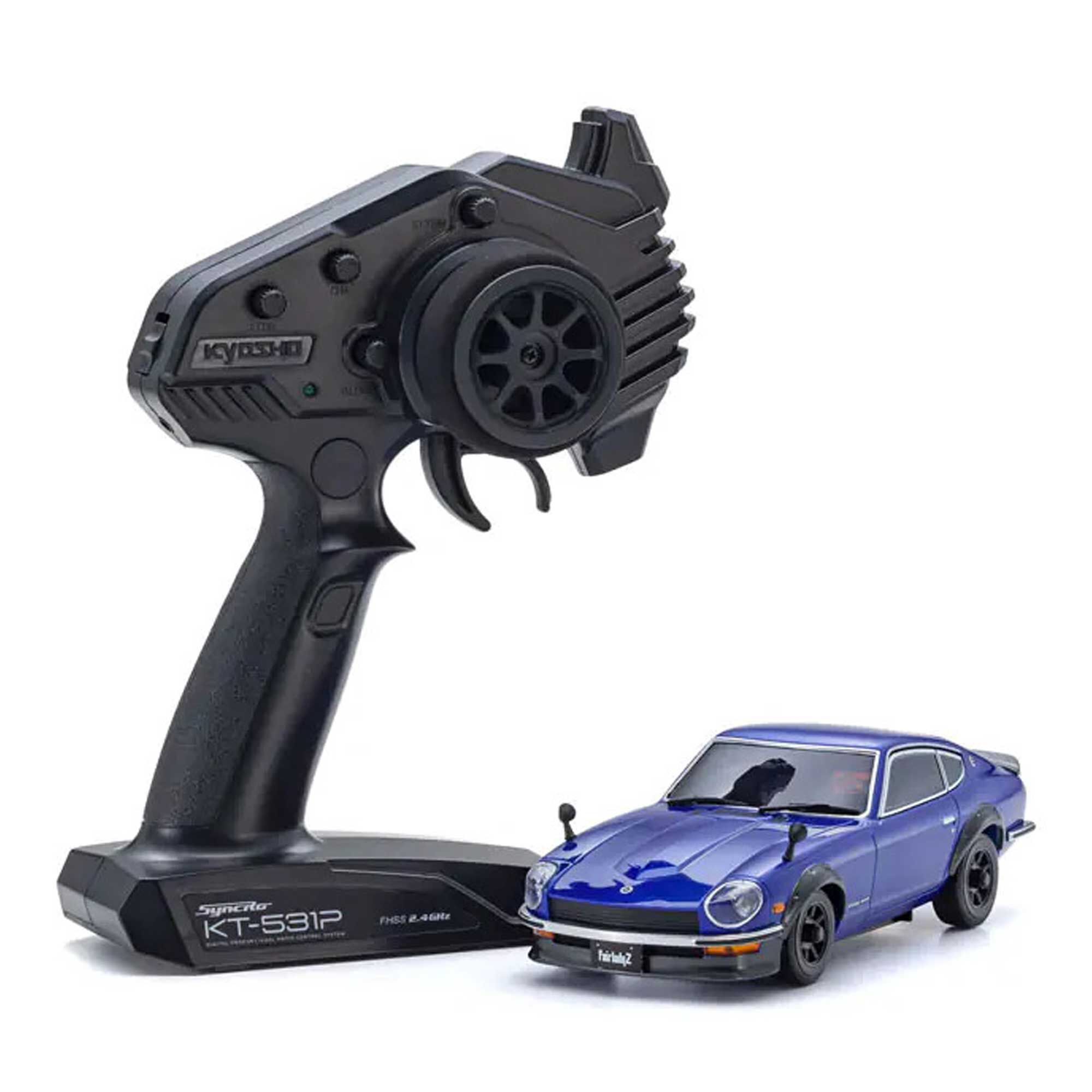 Kyosho 1/28 Nissan Fairlady 240Z-L Mini-Z AWD RTR, Metallic Blue
