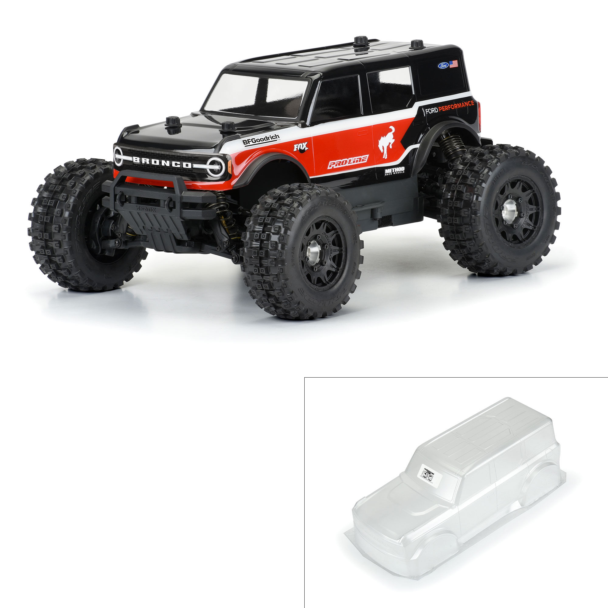 Pro-Line Racing 1/10 2021 Ford Bronco Clear Body: Granite, Vorteks
