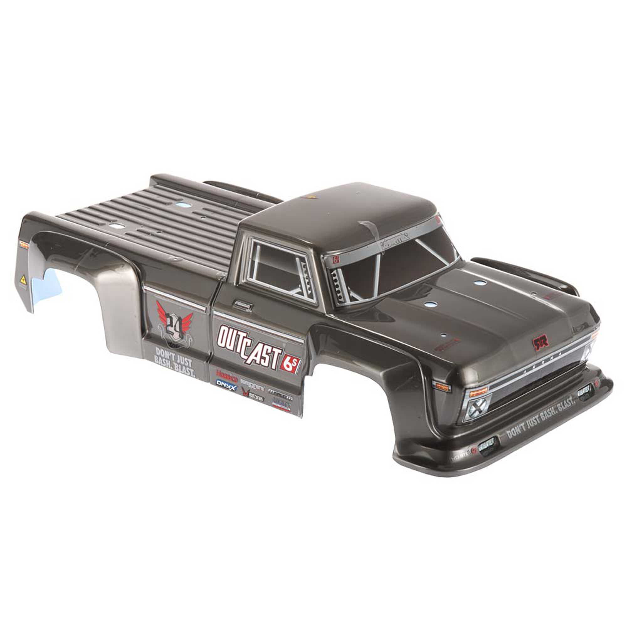 ARRMA 1/8 Painted Body, Black: Outcast
