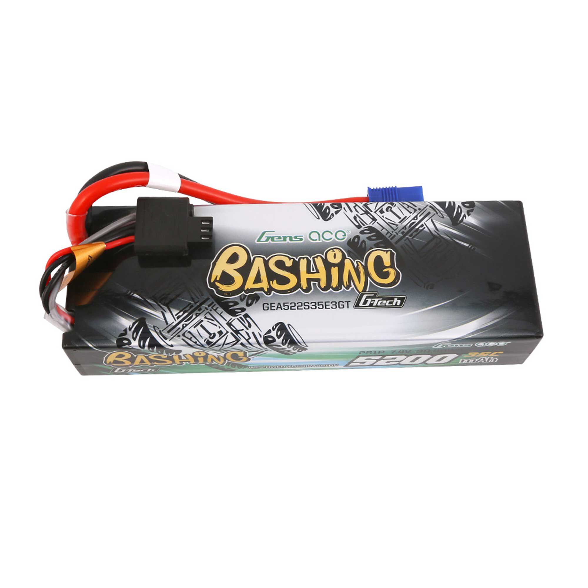 Gens ace 7.4V 5200mAh 2S 35C G-Tech Smart Bashing Hardcase LiPo Battery: EC3