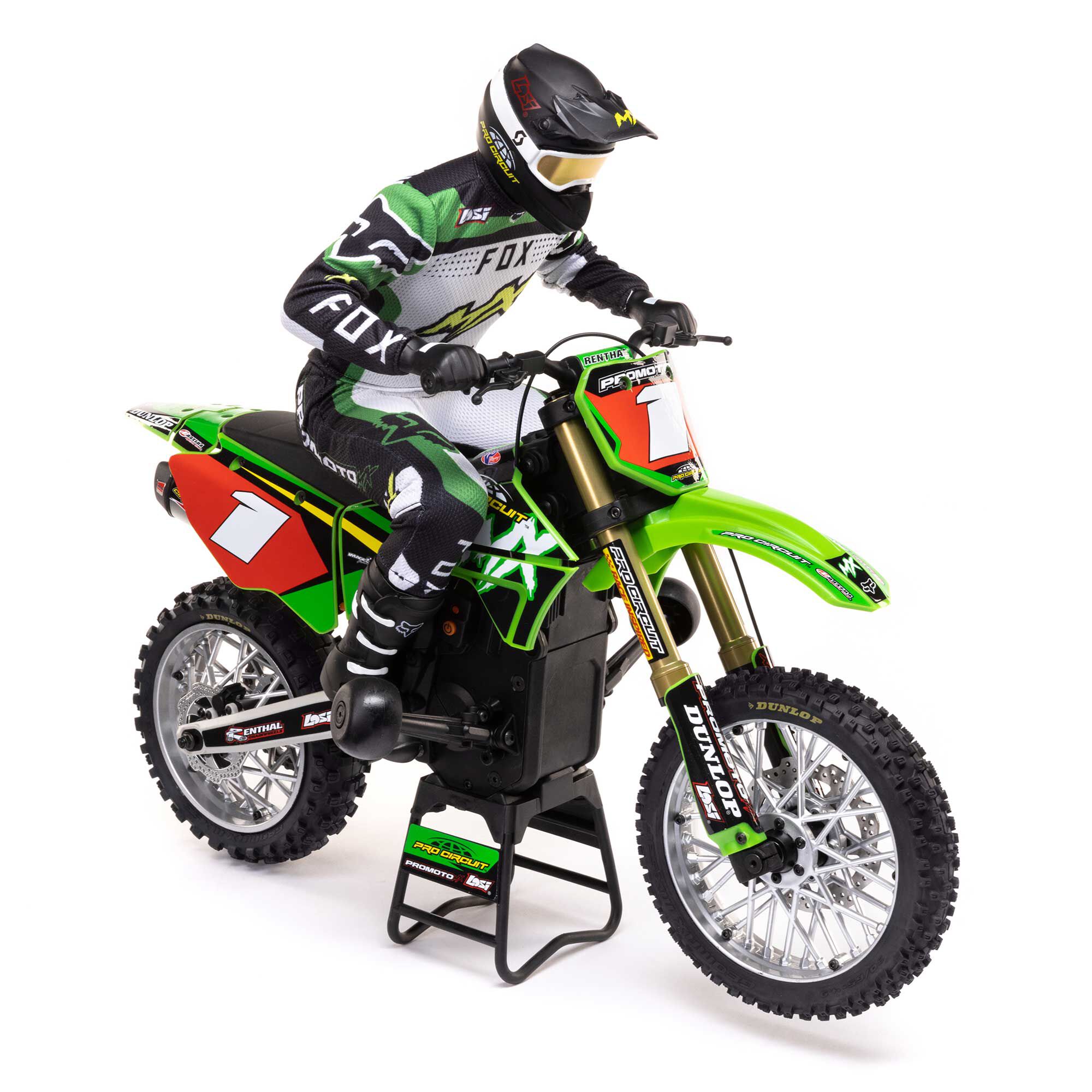 Losi 1/4 Promoto-MX Pro Circuit 2S RTR Brushless Motorcycle (Battery and Charger Included), Green