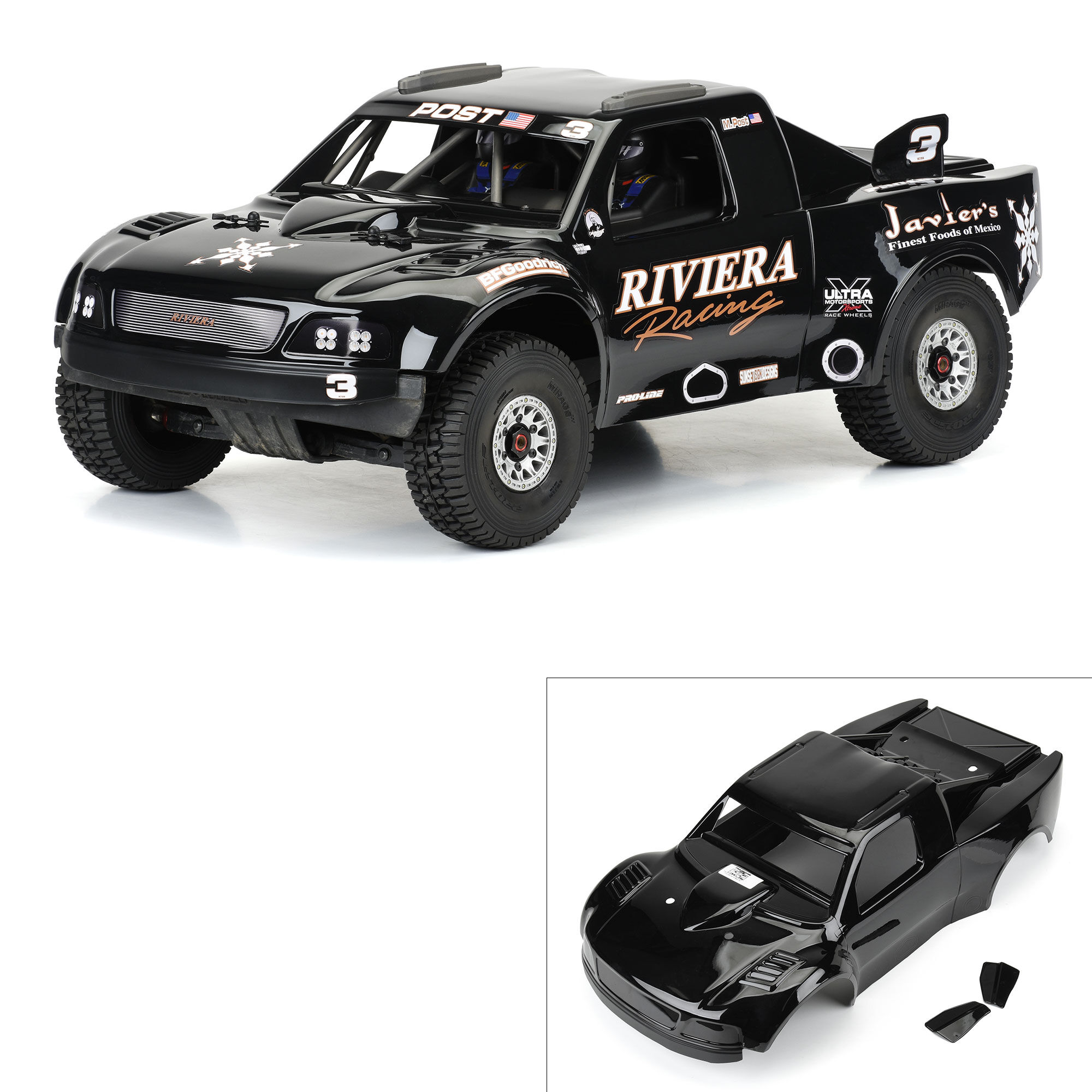 Pro-Line Racing 1/7 Pre-Cut 1997 Ford F-150 Trophy Truck Riviera Black Body: Mojave