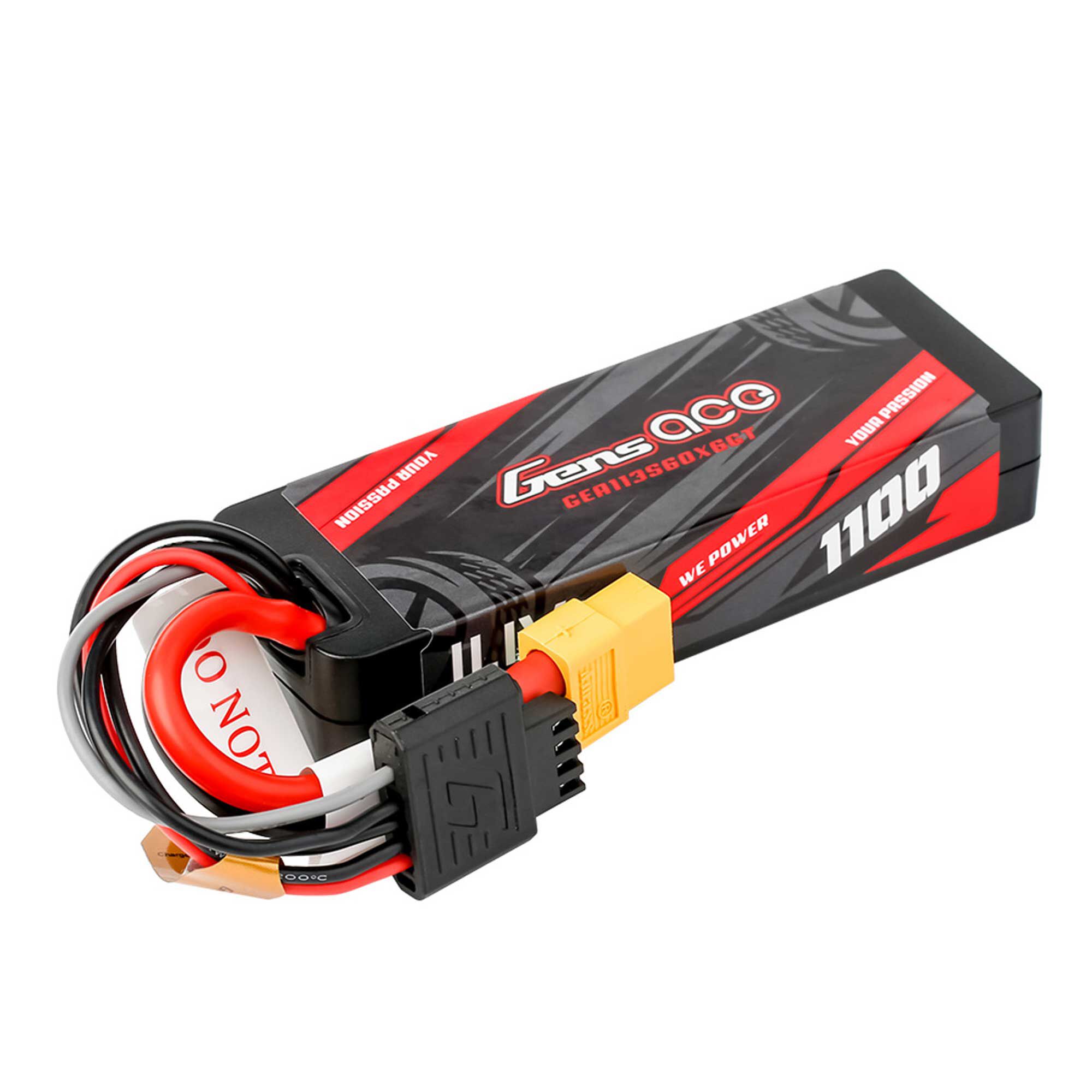 Gens ace 11.1V 1100mAh 3S 60C Hardcase G-Tech LiPo Battery: XT60