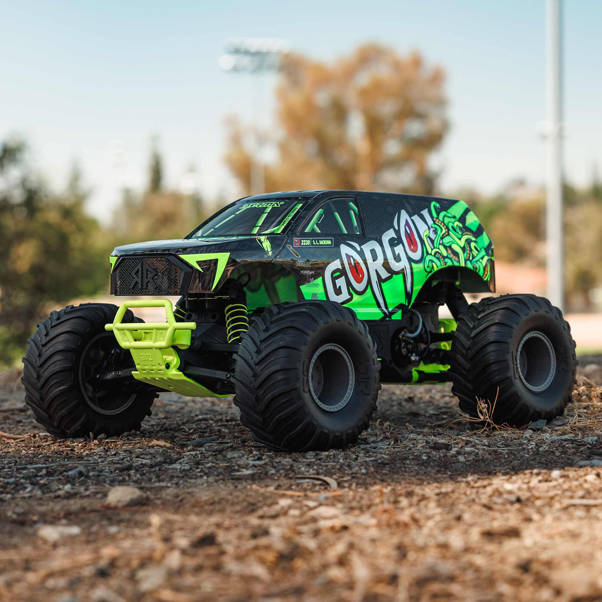 ARRMA 1/10 GORGON 2WD RTR Brushed Monster Truck (Battery & Charger Included), Yellow