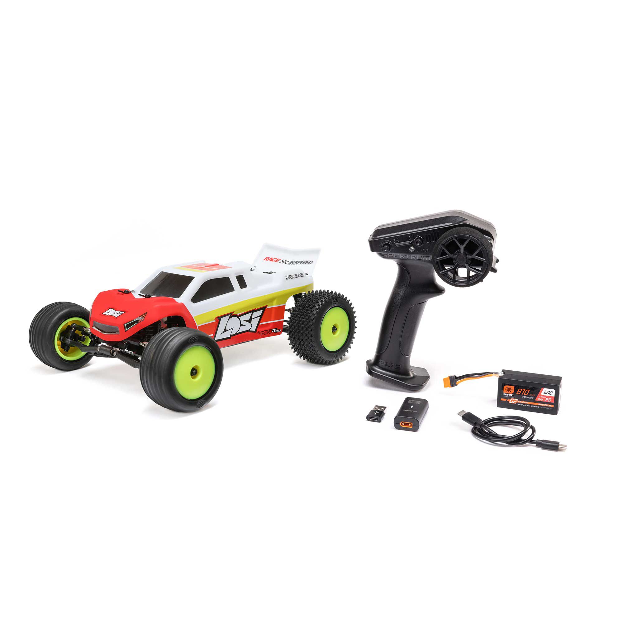 Losi 1/18 Mini-T 2.0 2S 2WD RTR Brushless Stadium Truck (Battery & Charger included) Red