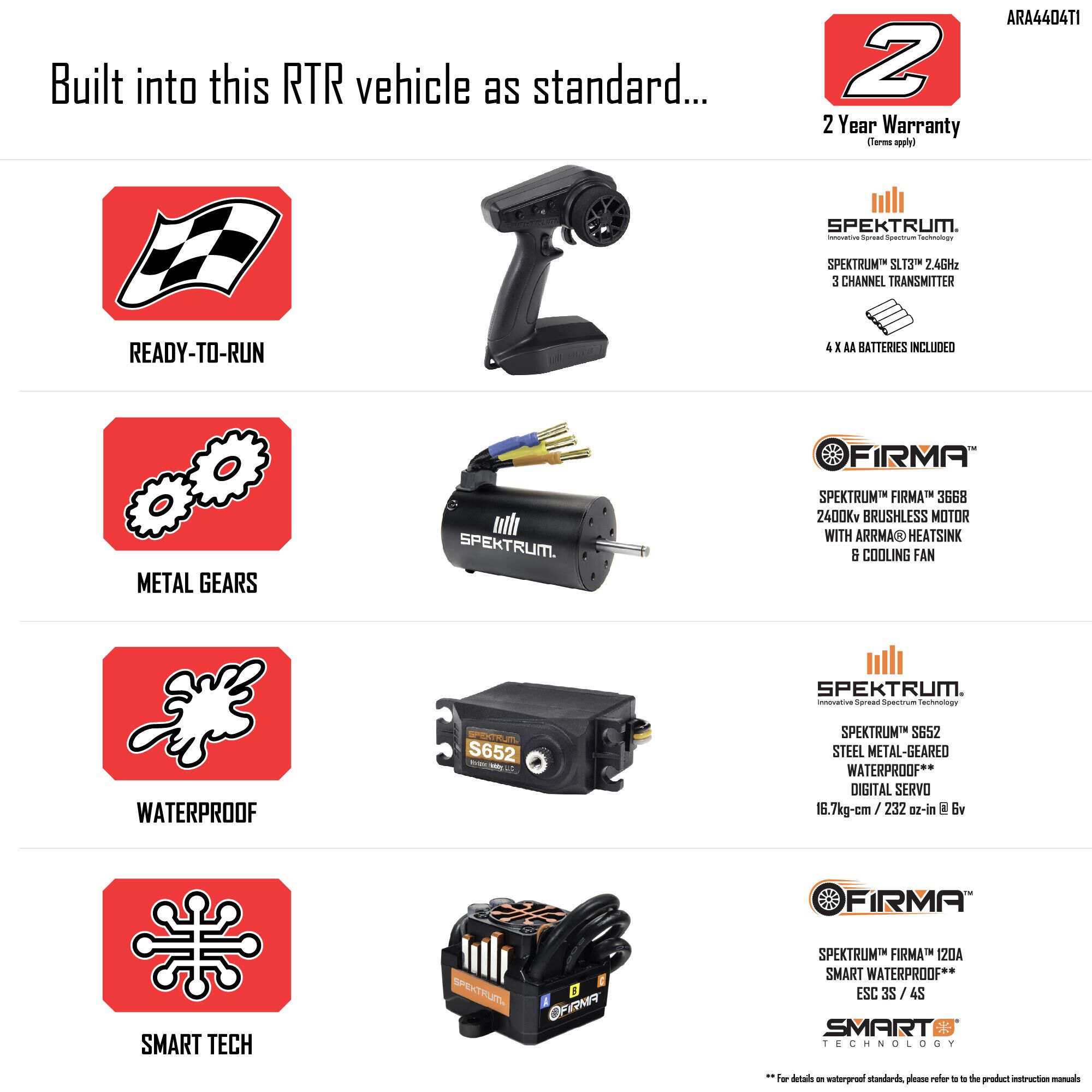 ARRMA 1/8 MOJAVE 4S 4X4 RTR Brushless Desert Truck, White/Red