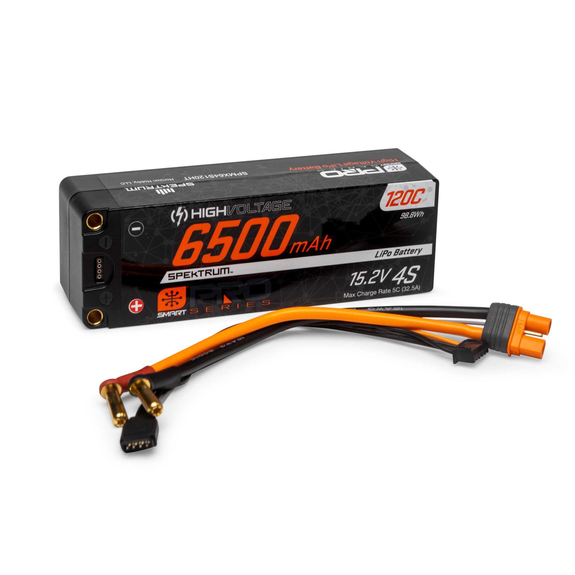Spektrum Accessories 15.2V 6500mAh 4S 120C Smart Pro Race Hardcase HV-LiPo Battery: Tubes, 5mm