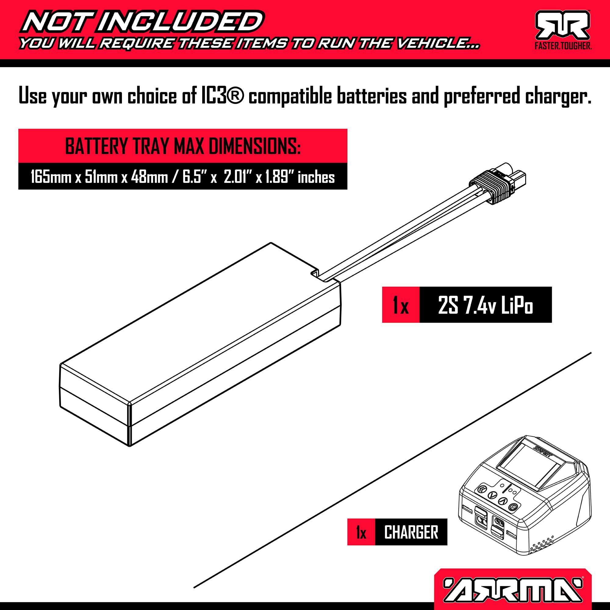 ARRMA 1/8 TYPHON MEGA 665 4X4 RTR Brushed Buggy, Blue