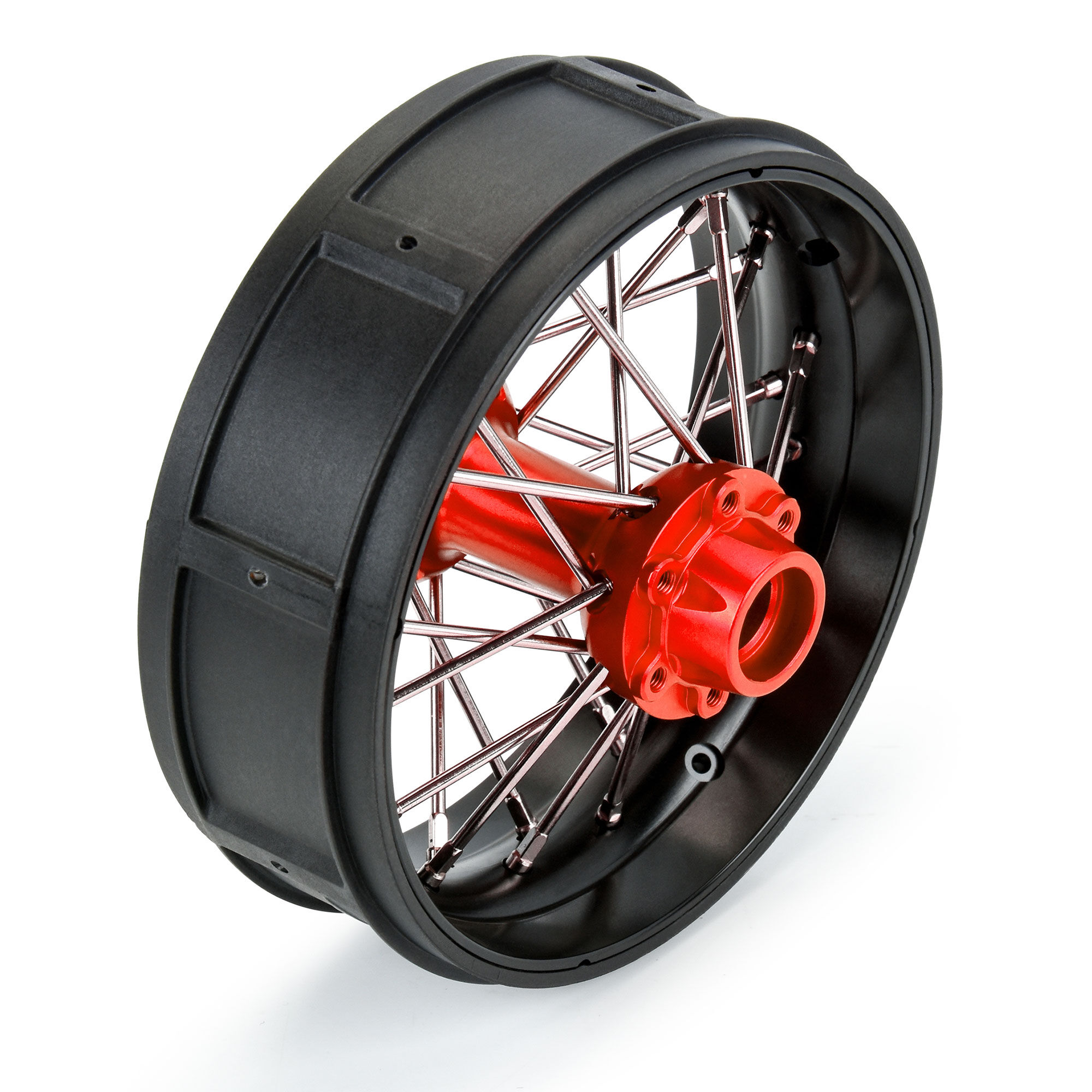 Pro-Line Racing 1/4 Pro-Spec Aluminum V2 Bead Rear Wheel Black/Red (1): Promoto-SM