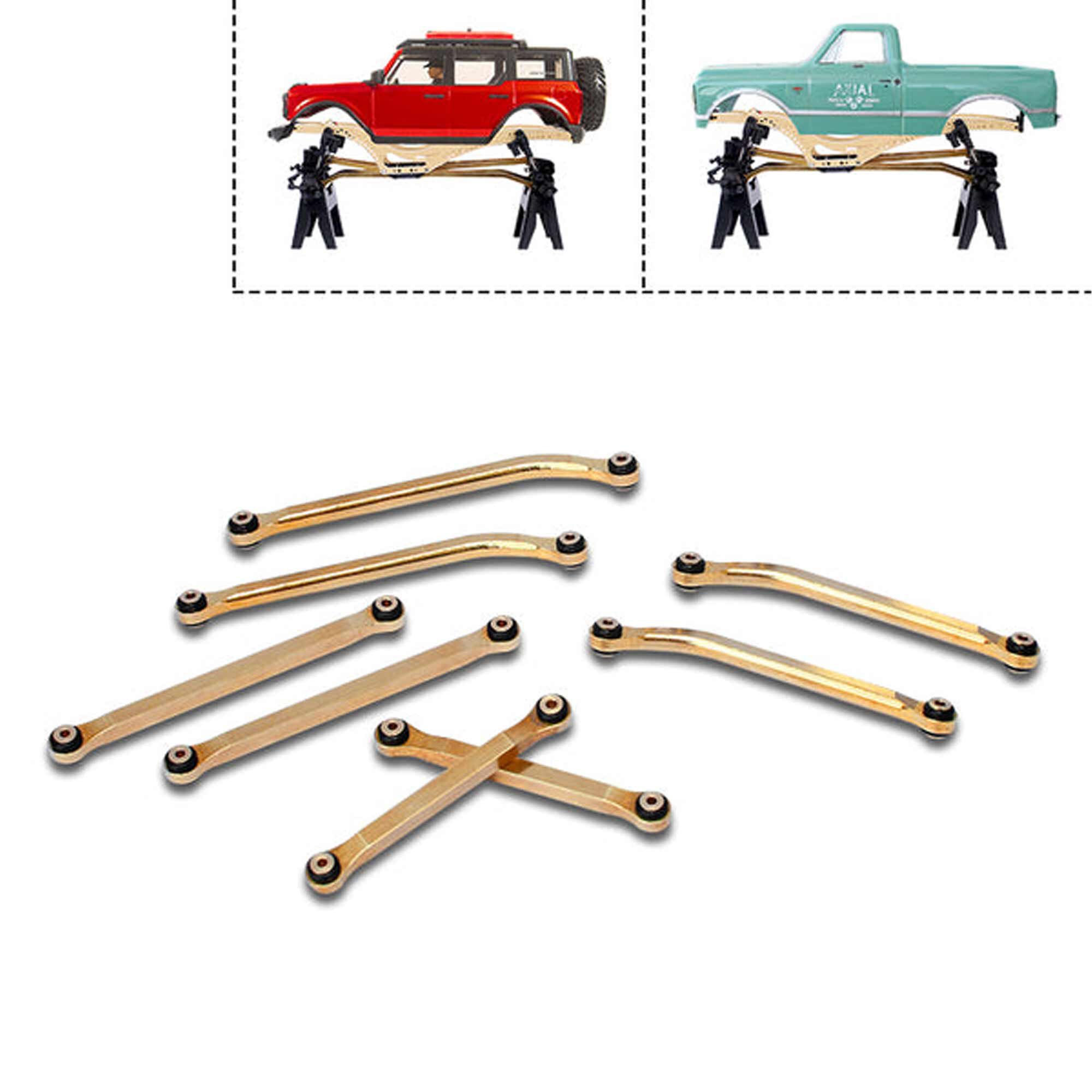 Furitek Brass High Clearance Links Set: SCX24 Bronco, C-10, Jeep