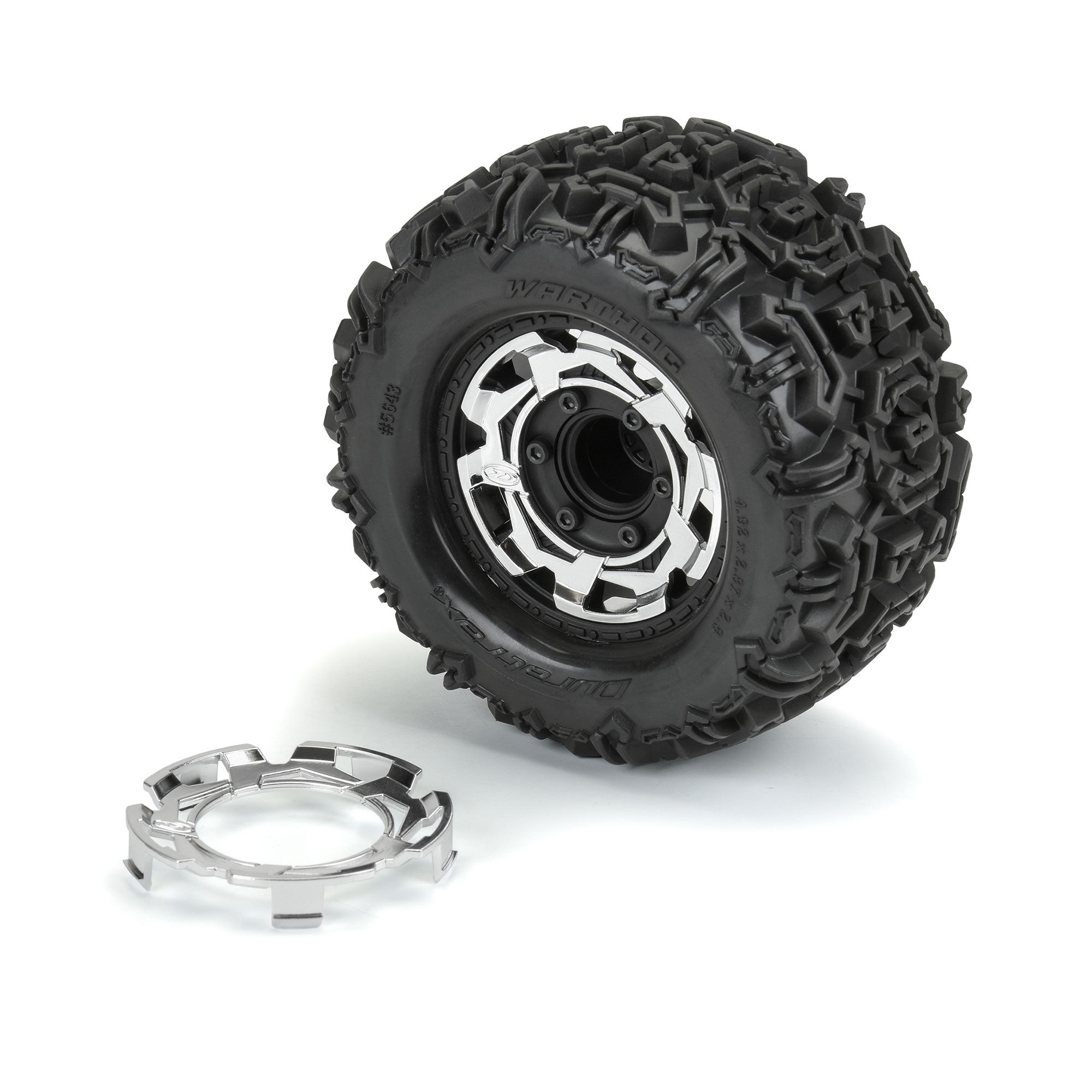 Duratrax Clip-Lock Wheel Face Mirror Chrome for Ripper 2.8" Wheel (2)