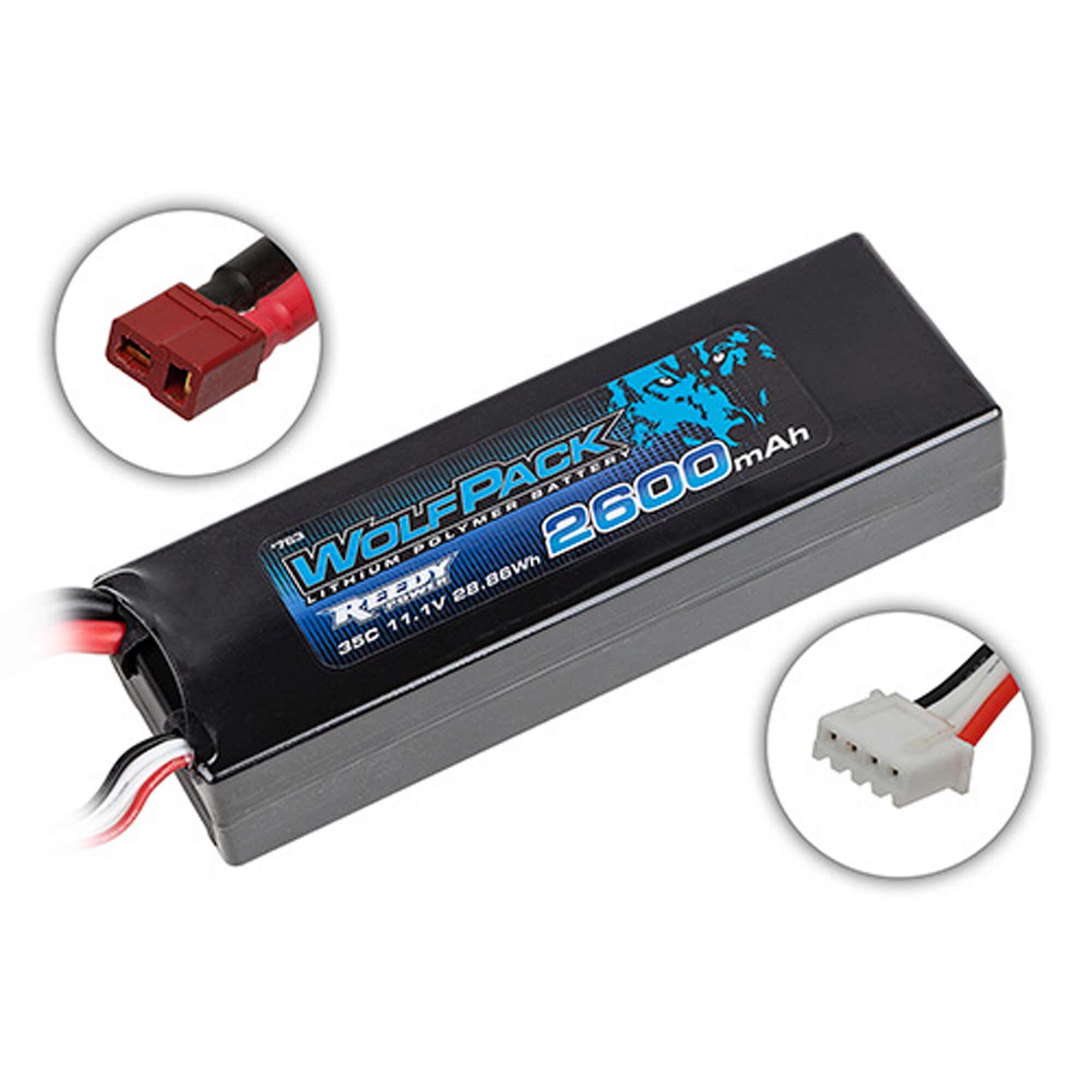 Team Associated 11.1V 2600mAh 3S 35C WolfPack LiPo Battery: T-plug