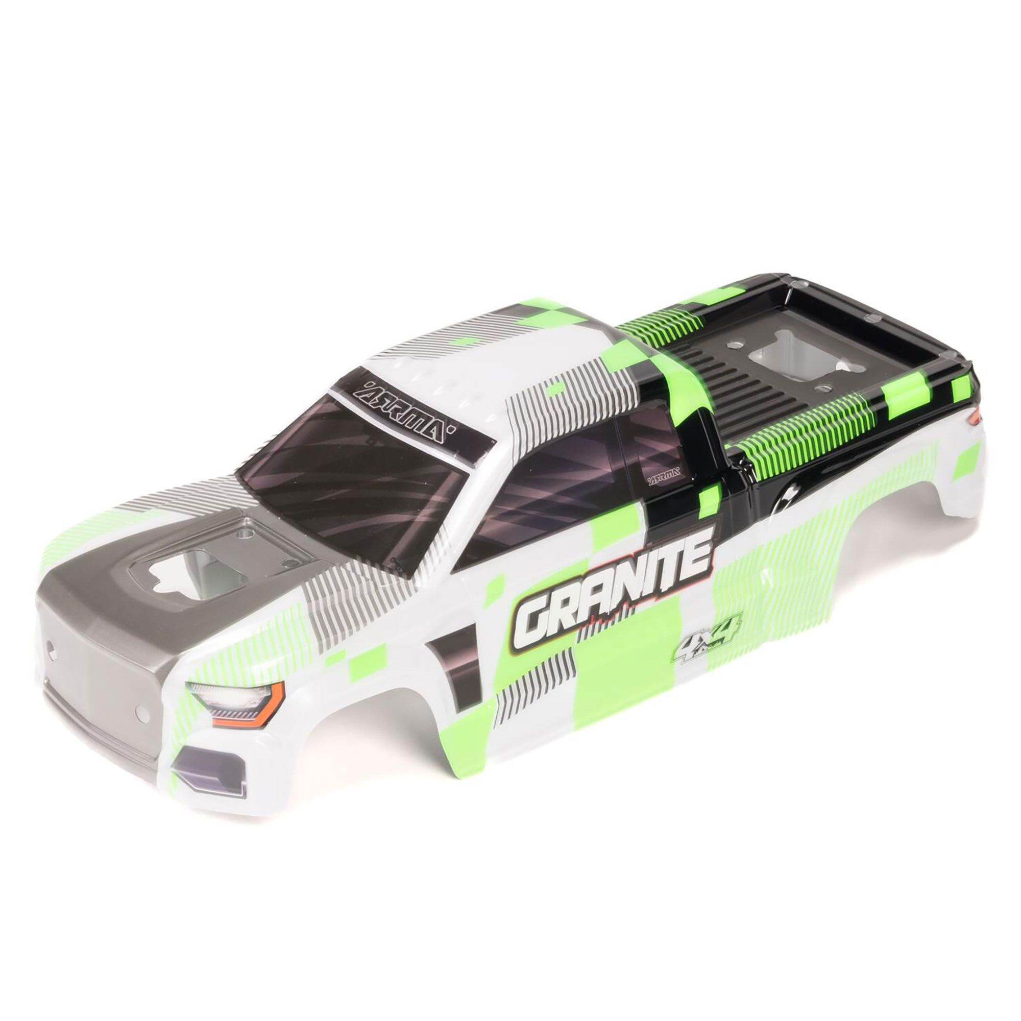 ARRMA 1/10 Clipless Painted Decaled Body, Green: GRANITE 4X4