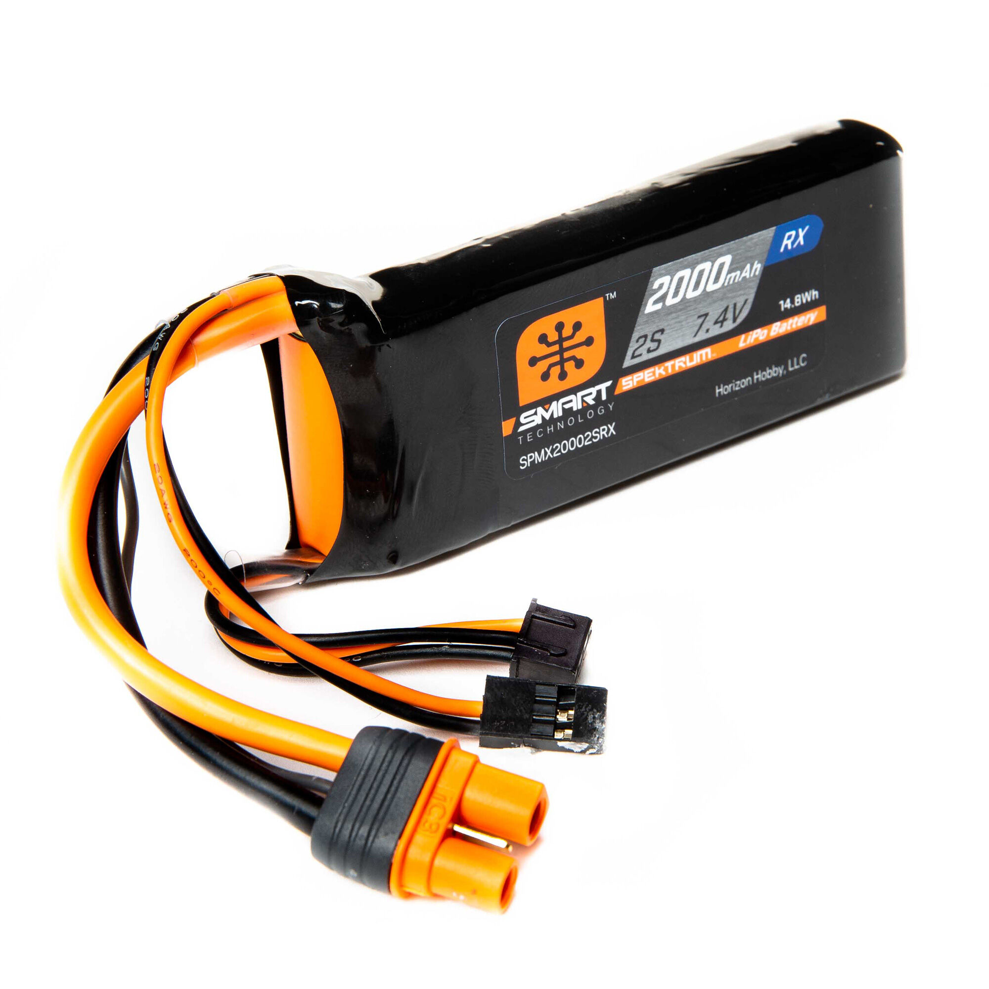 Spektrum Accessories 7.4V 2000mAh 2S 15C Smart LiPo Receiver Battery: Universal Receiver, IC3