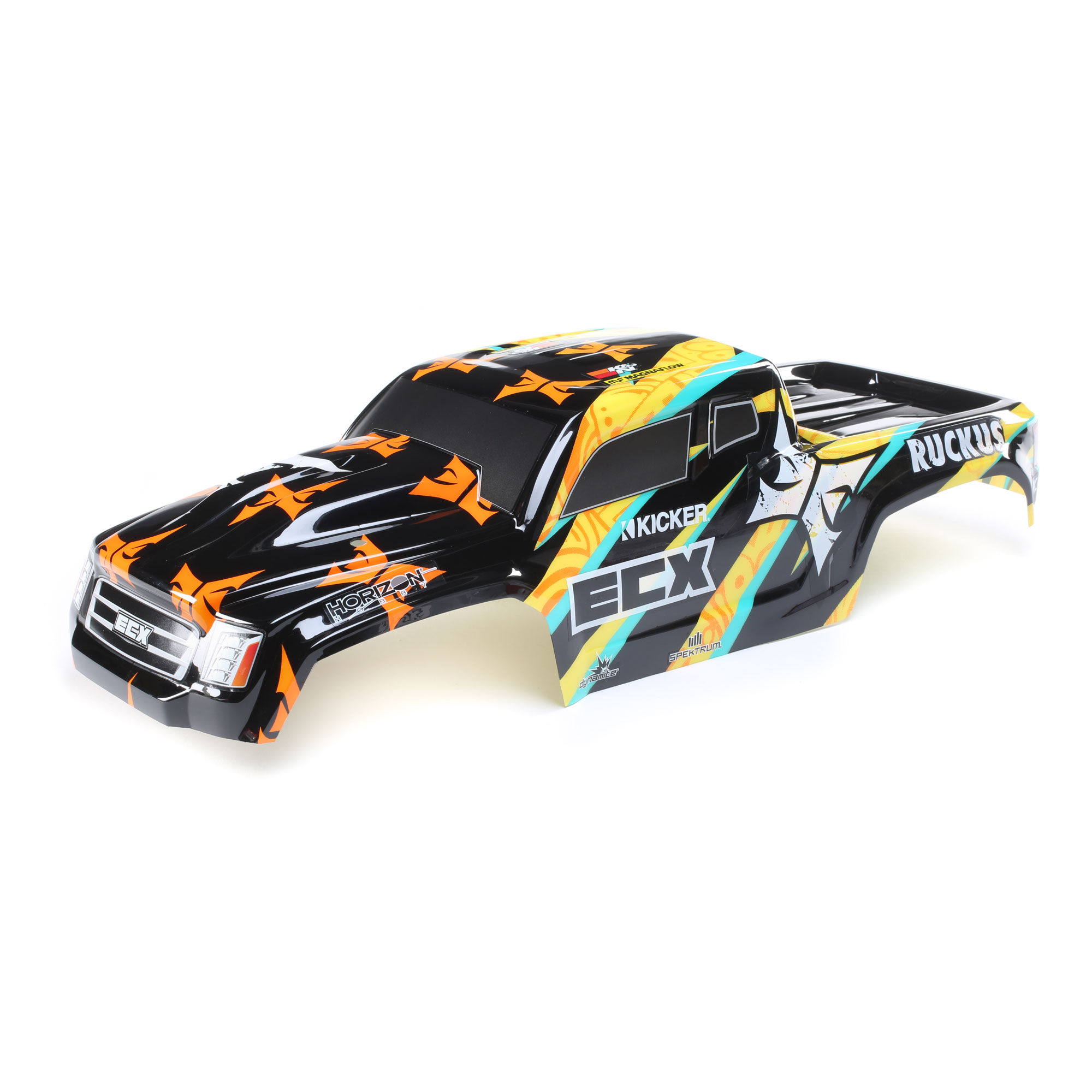 ECX 1/10 Painted Body, Black/Yellow: 2WD Ruckus