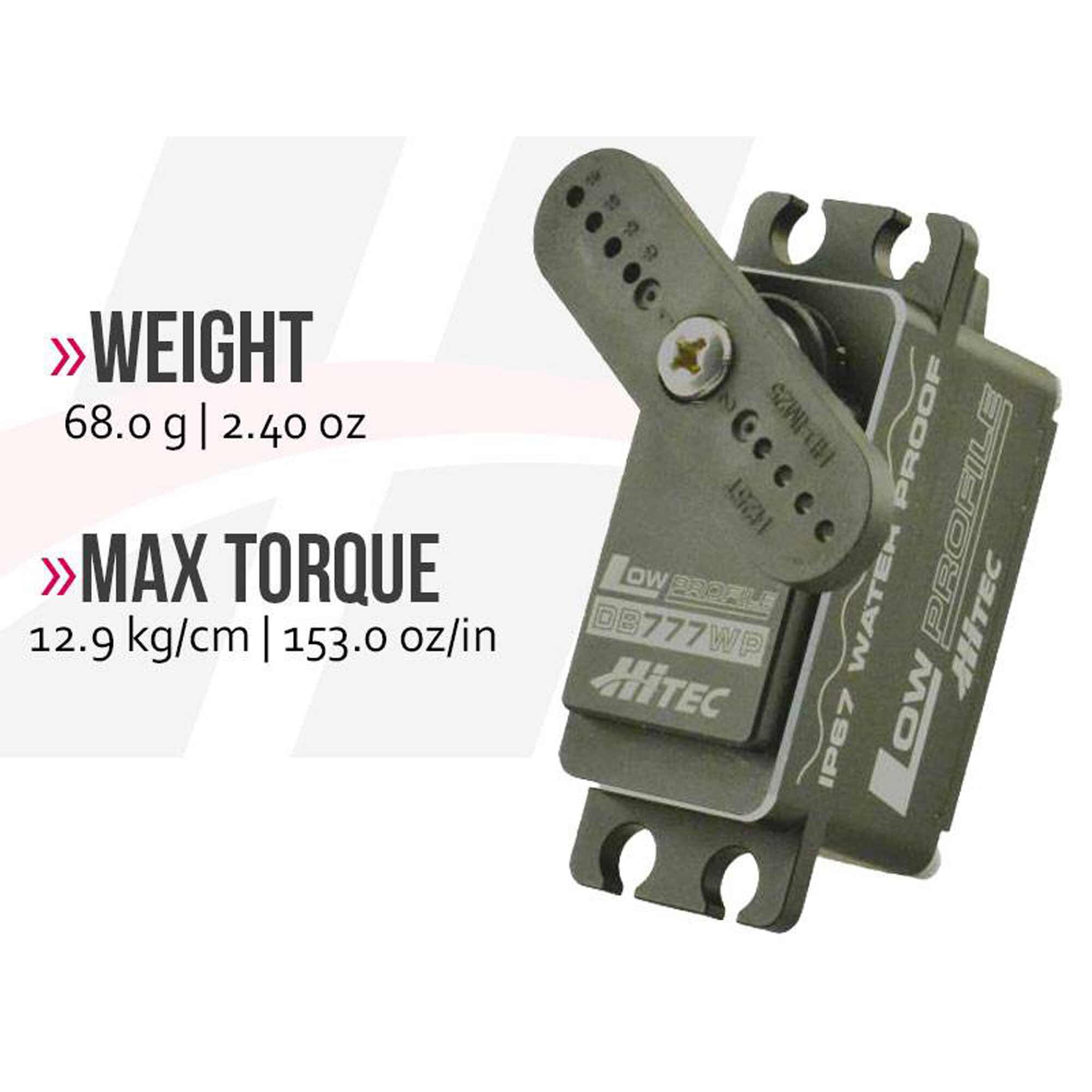 Hitec RCD Inc. DB777WP Standard Digital Brushless Waterproof Metal Gear Surface Servo