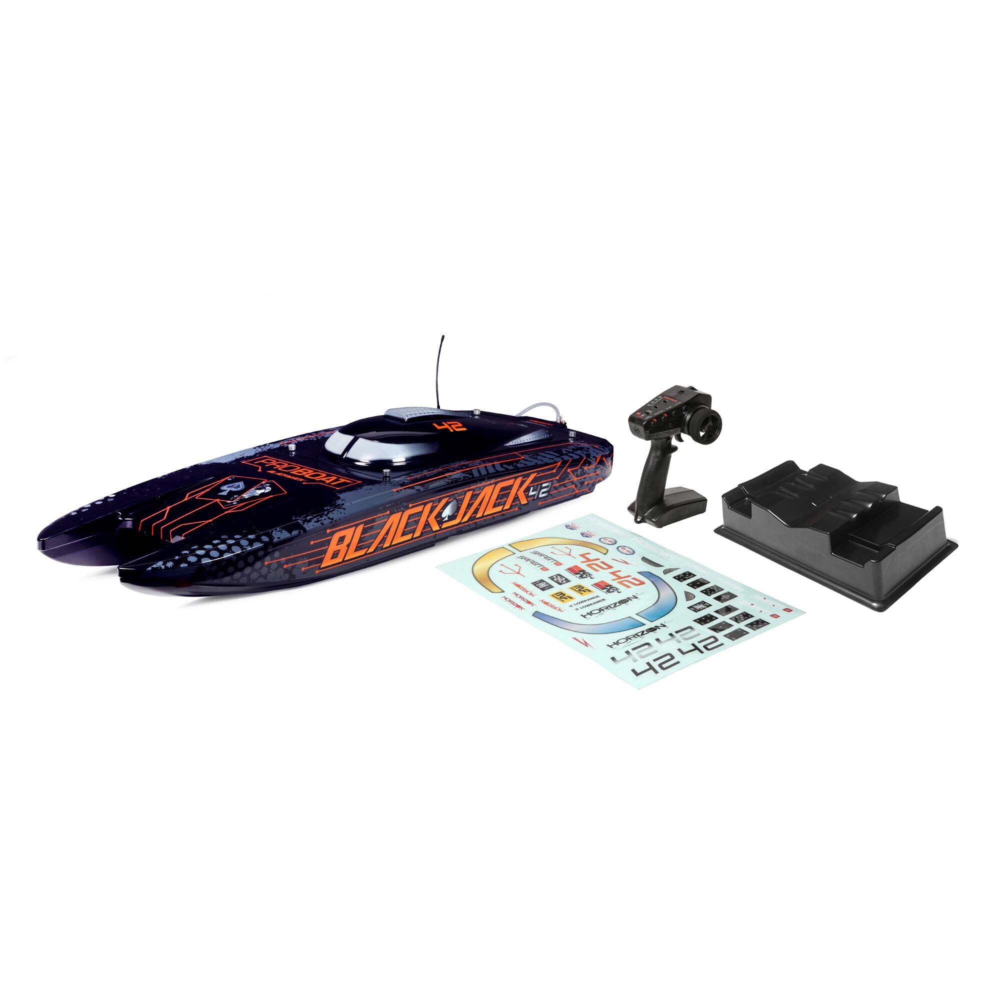 Pro Boat Blackjack 42" 8S Brushless Catamaran RTR, Black/Orange