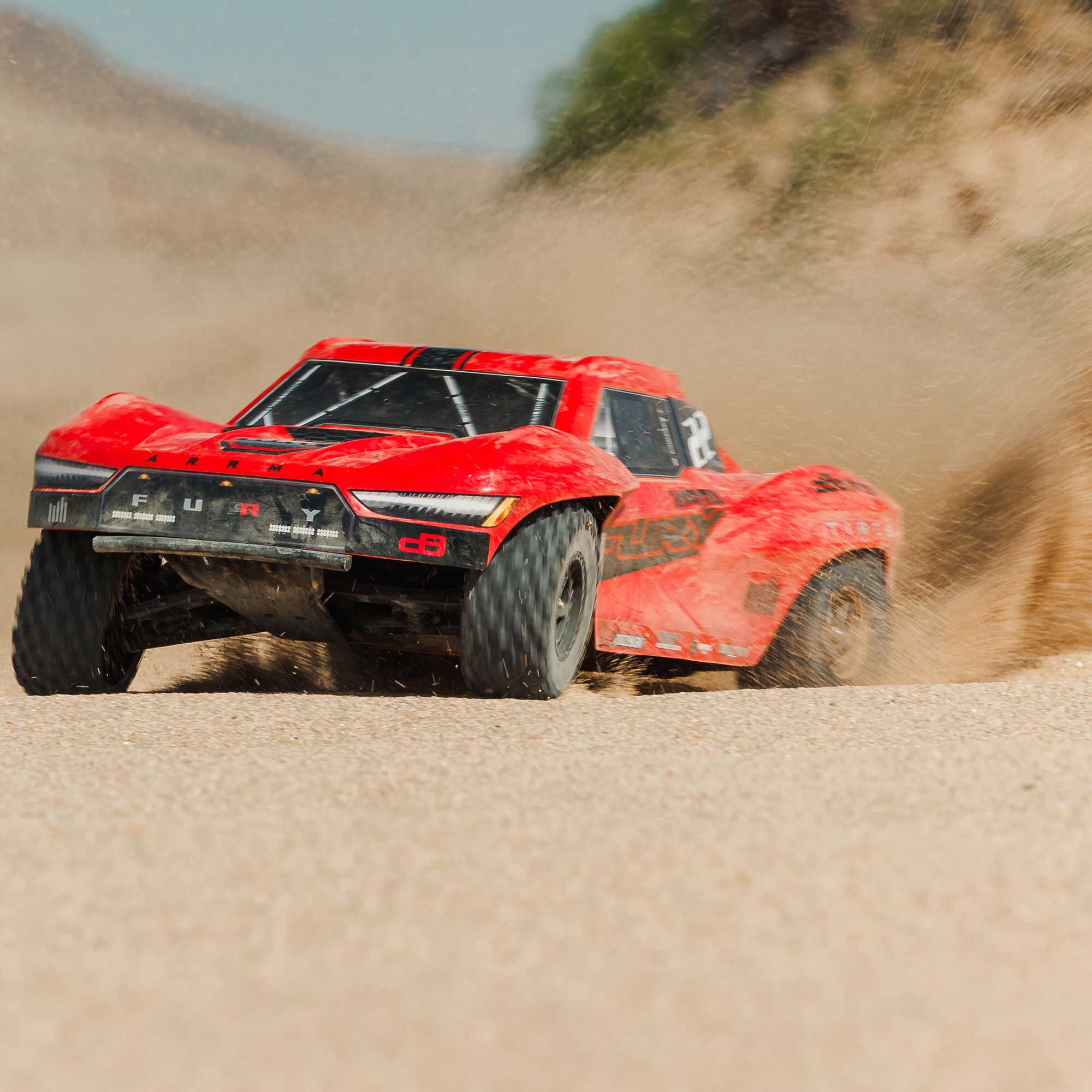 ARRMA 1/10 FURY 2WD RTR Brushed Short Course Truck (Battery & Charger Included), Red