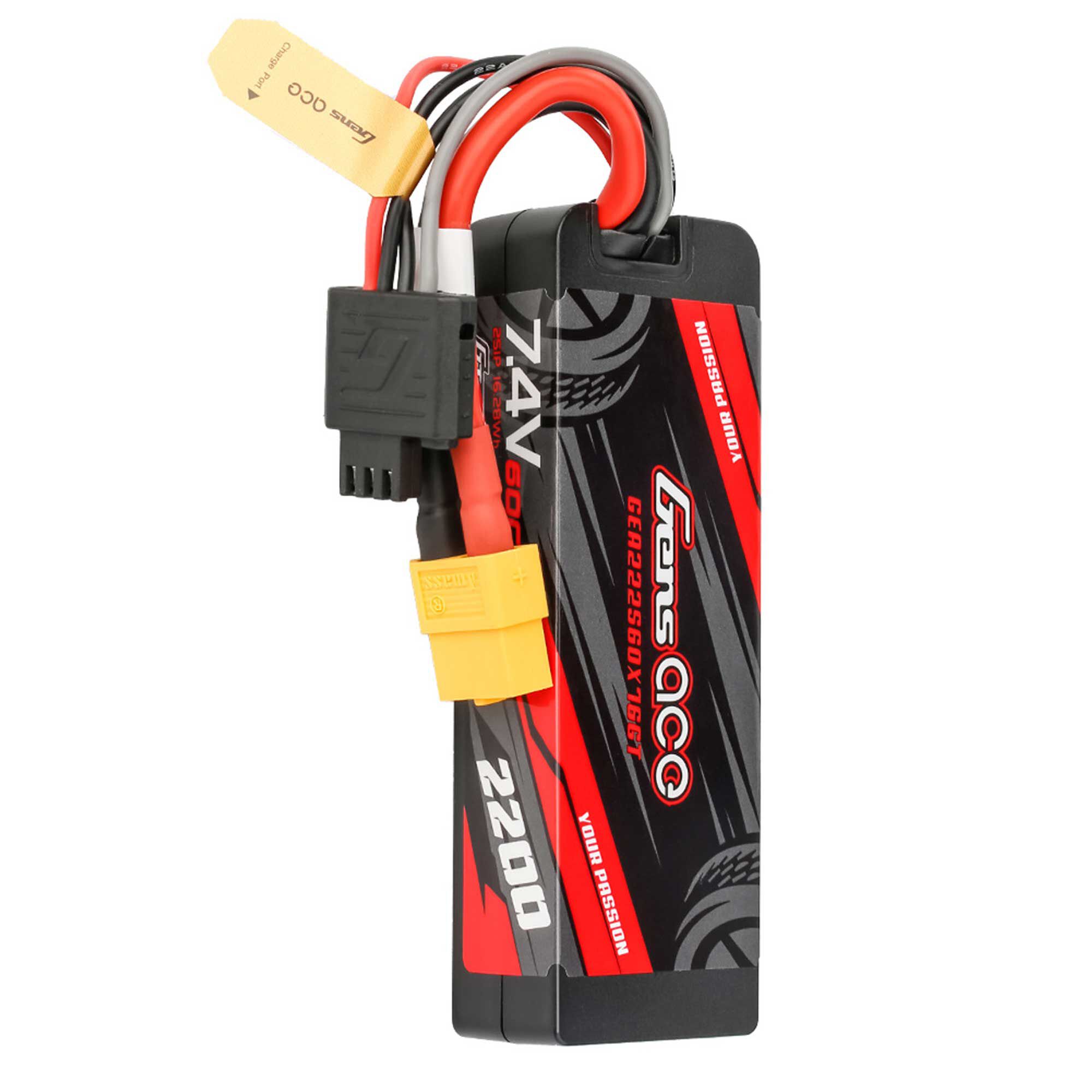 Gens ace 7.4V 2200mAh 2S 60C Hardcase G-Tech LiPo Battery: XT60