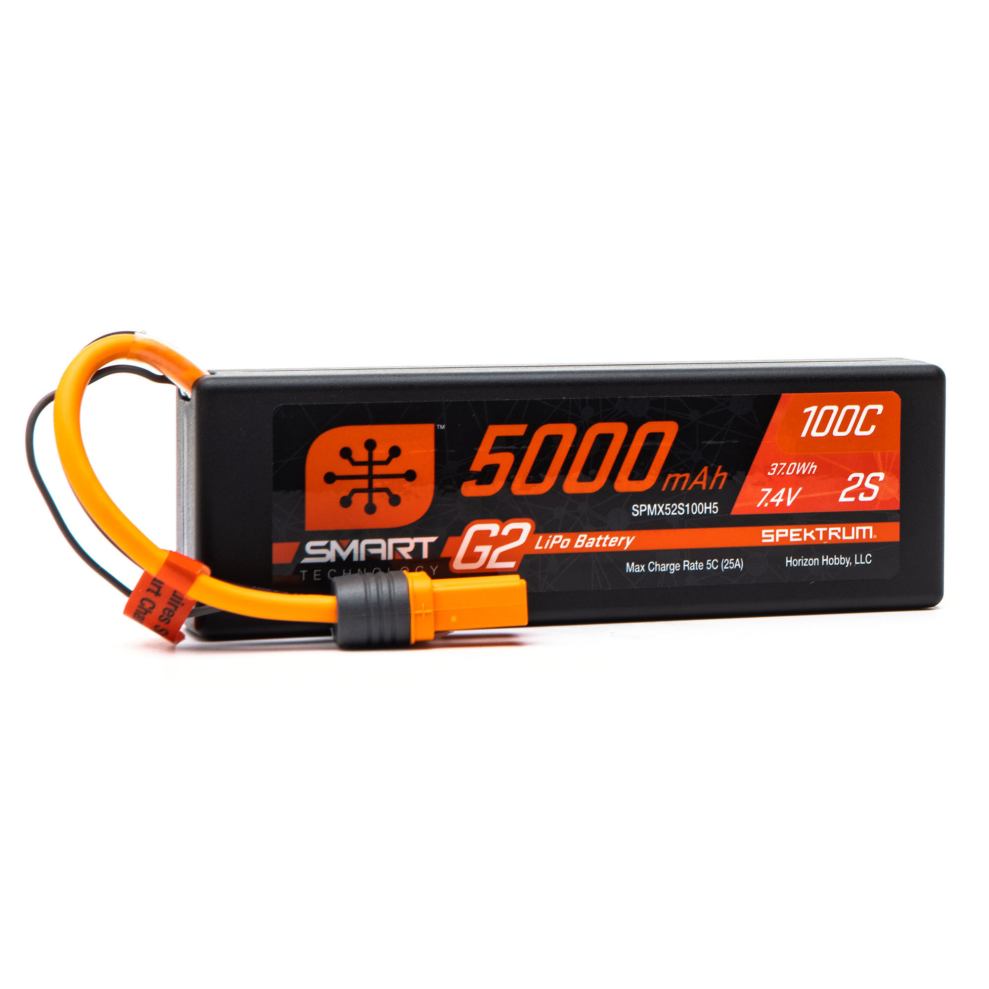 Spektrum Accessories 7.4V 5000mAh 2S 100C Smart G2 Hardcase LiPo Battery: IC5