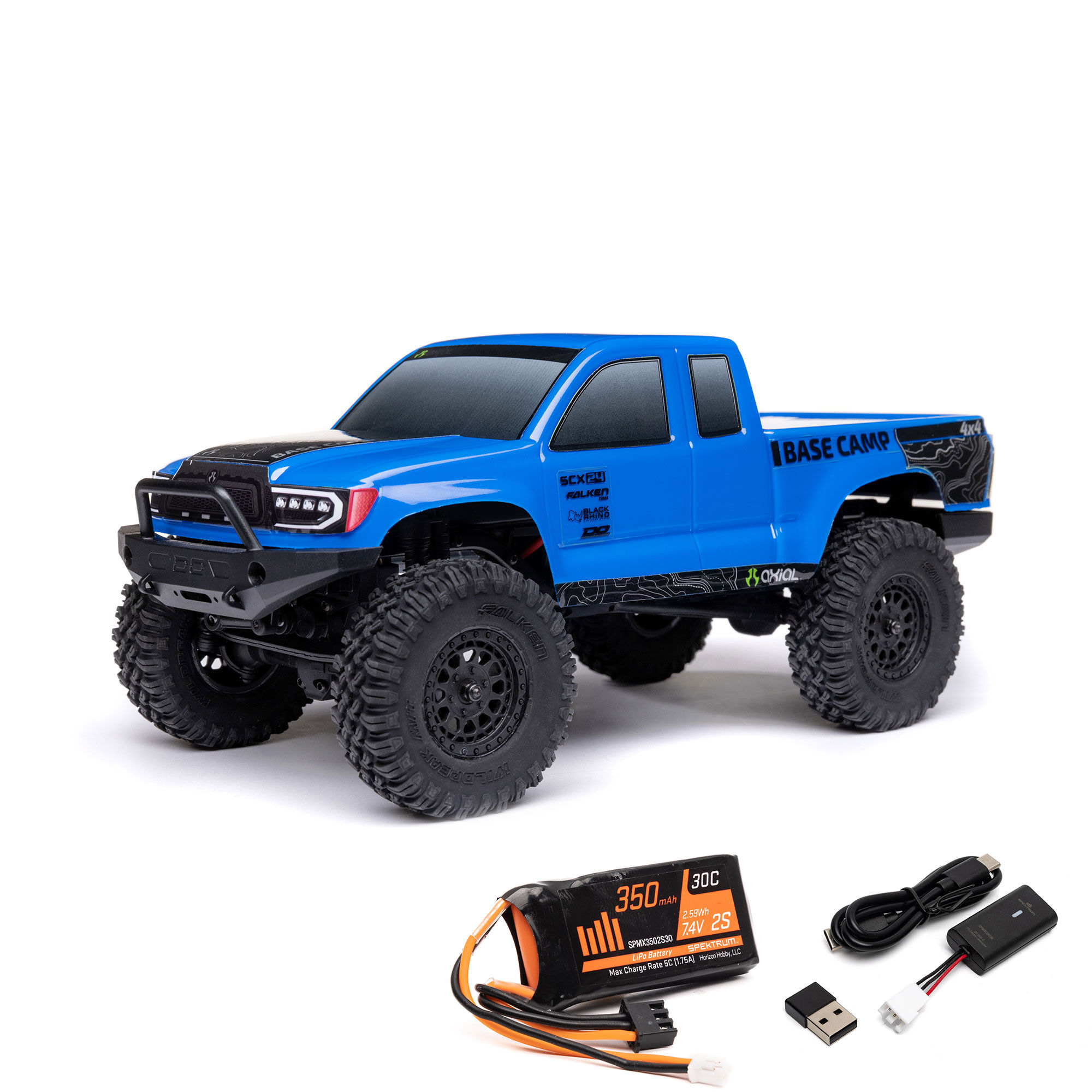 Axial 1/24 SCX24 Base Camp 4X4 RTR Brushed Rock Crawler (Battery & Charger Included), Blue