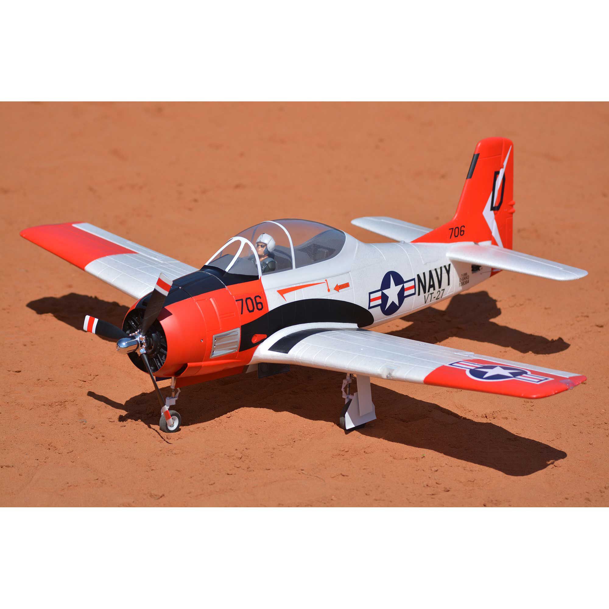 FMS T-28D Trojan V4 Red PNP, 1400mm