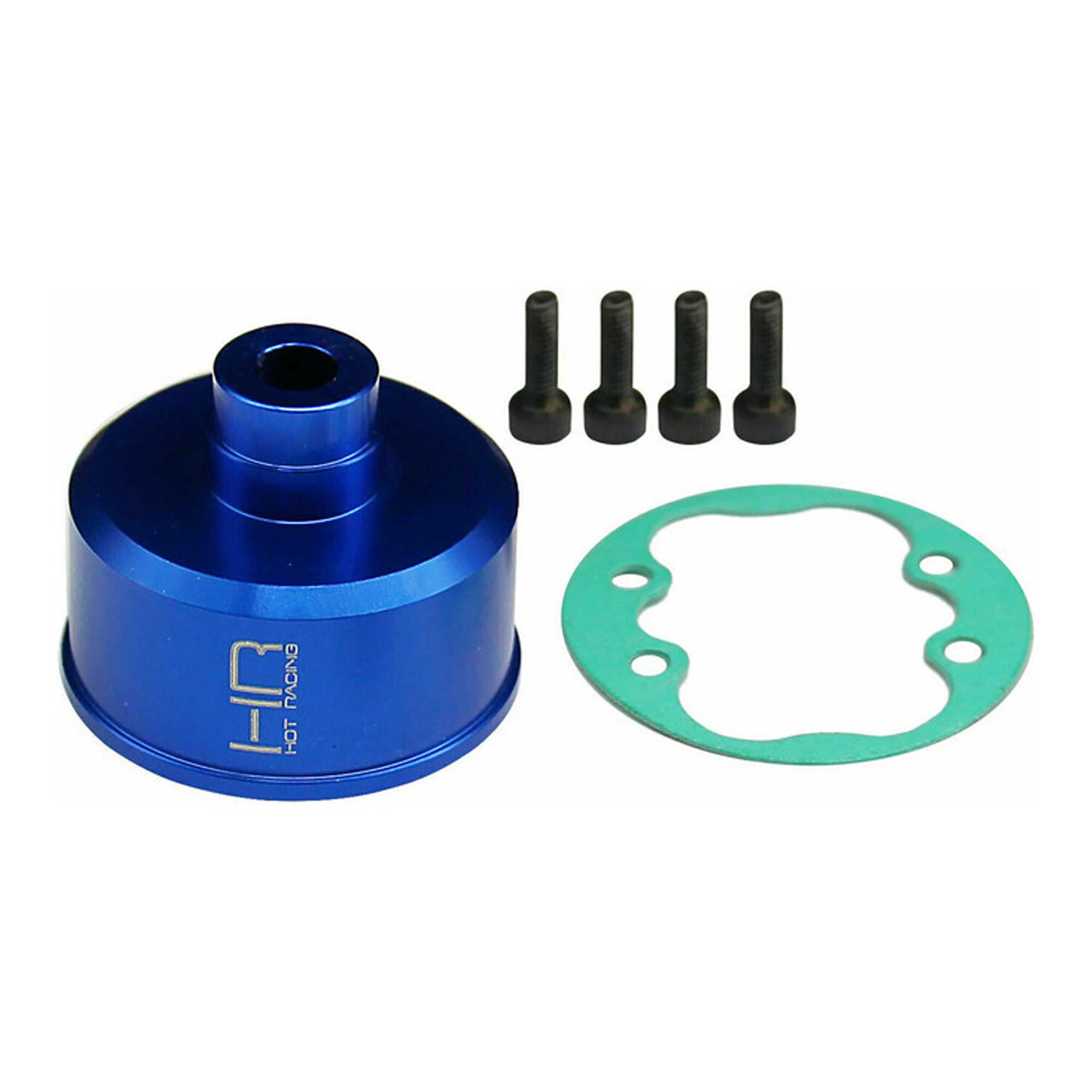 Hot Racing Aluminum Differential Carrier Case, 1/10 Traxxas Mini Maxx, Blue