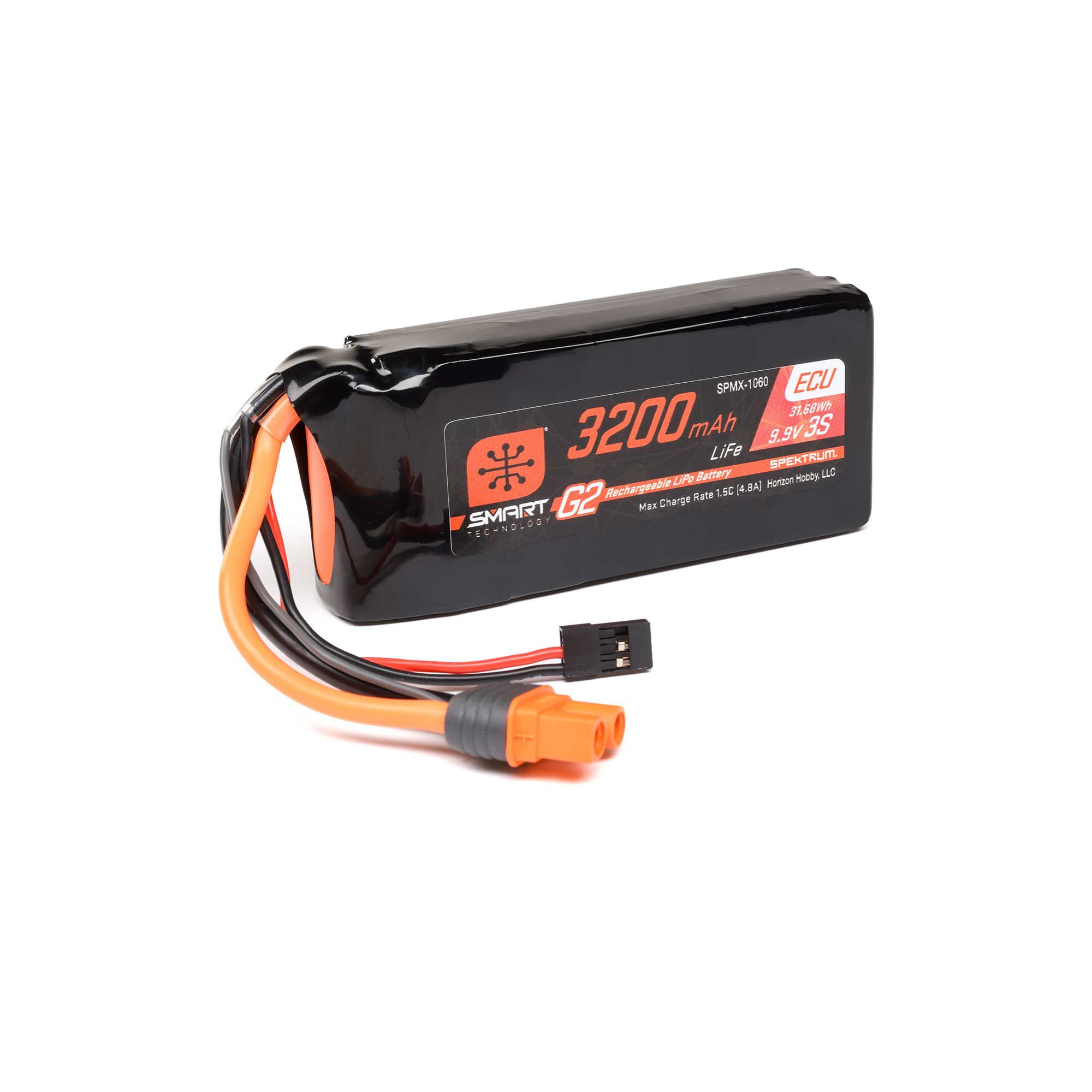 Spektrum Accessories 9.9V 3200mAh 3S 10C Smart G2 ECU LiFe Battery: IC3