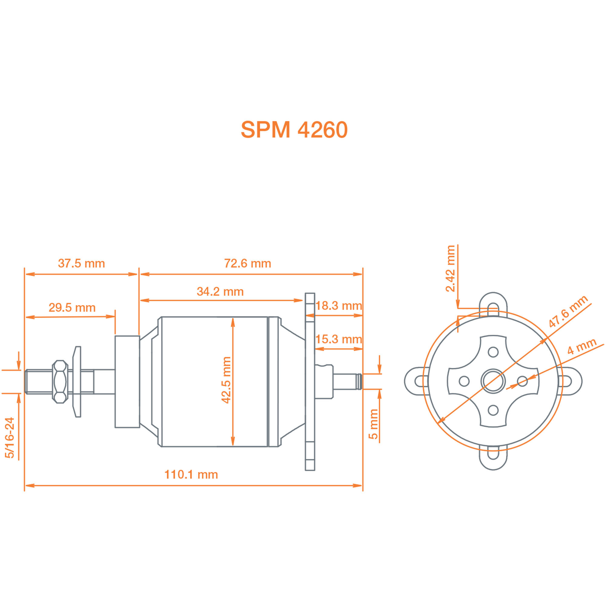 Spektrum Accessories Avian 4260-480Kv Outrunner Brushless Motor