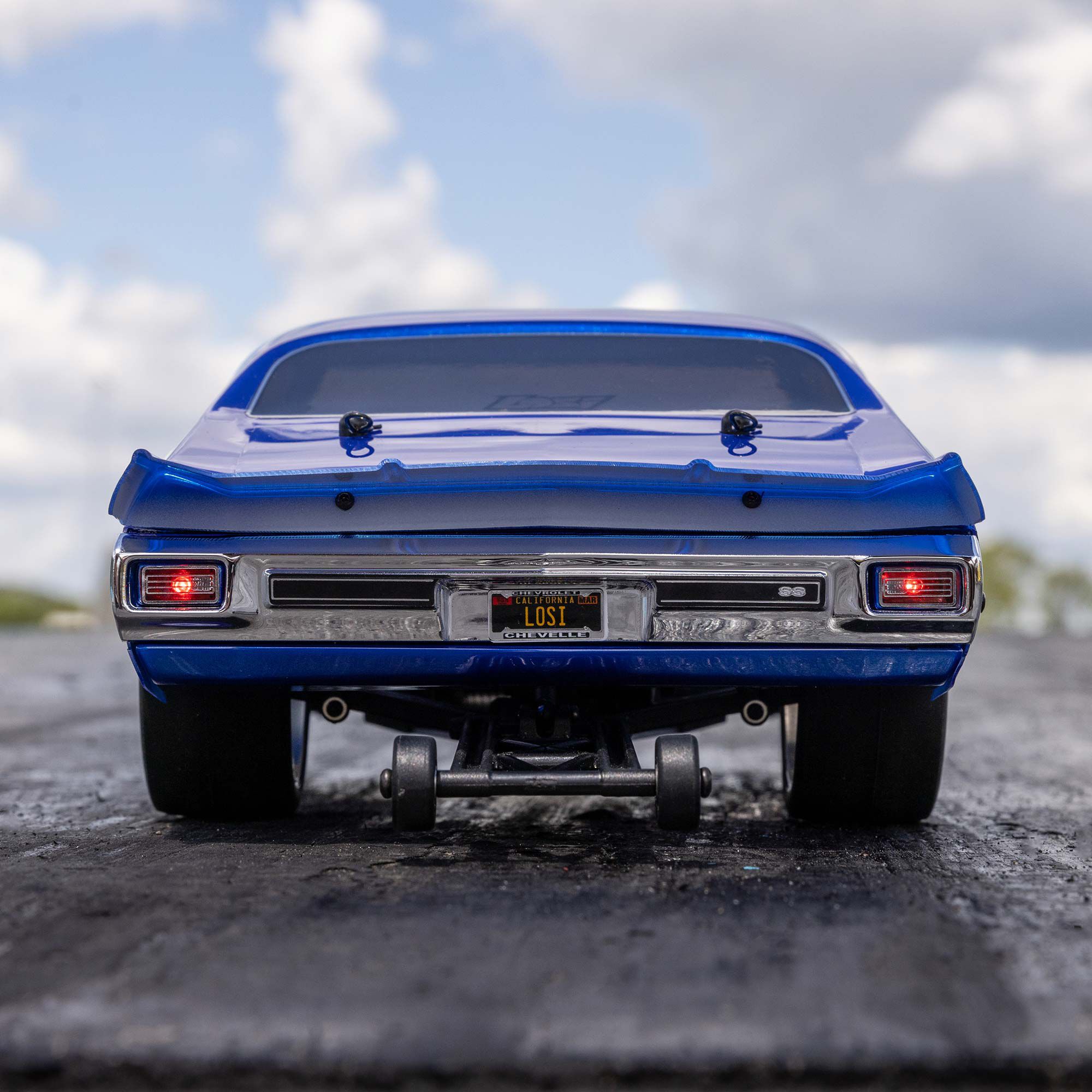 Losi 1/16 Mini 1970 Chevy Chevelle 2S 2WD RTR Brushless No Prep Drag Car (Battery & Charger Included), Blue