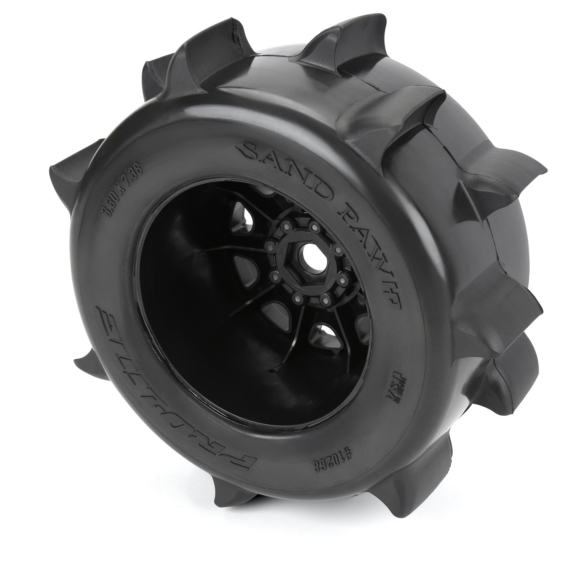 Pro-Line Racing 1/8 Sand Paw HP BELTED F/R 3.8" MT Tires Mounted 17mm Black Raid (2)