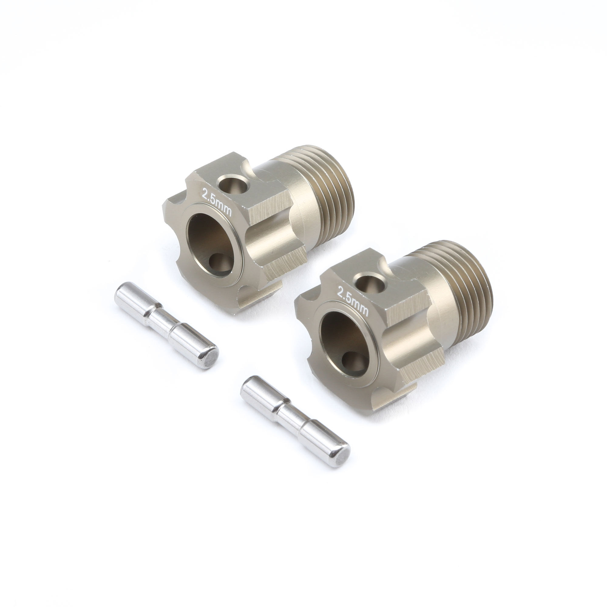 Team Losi Racing Wheel Hex and Pin, +2.5mm (2): 5B, 5T, MINI WRC