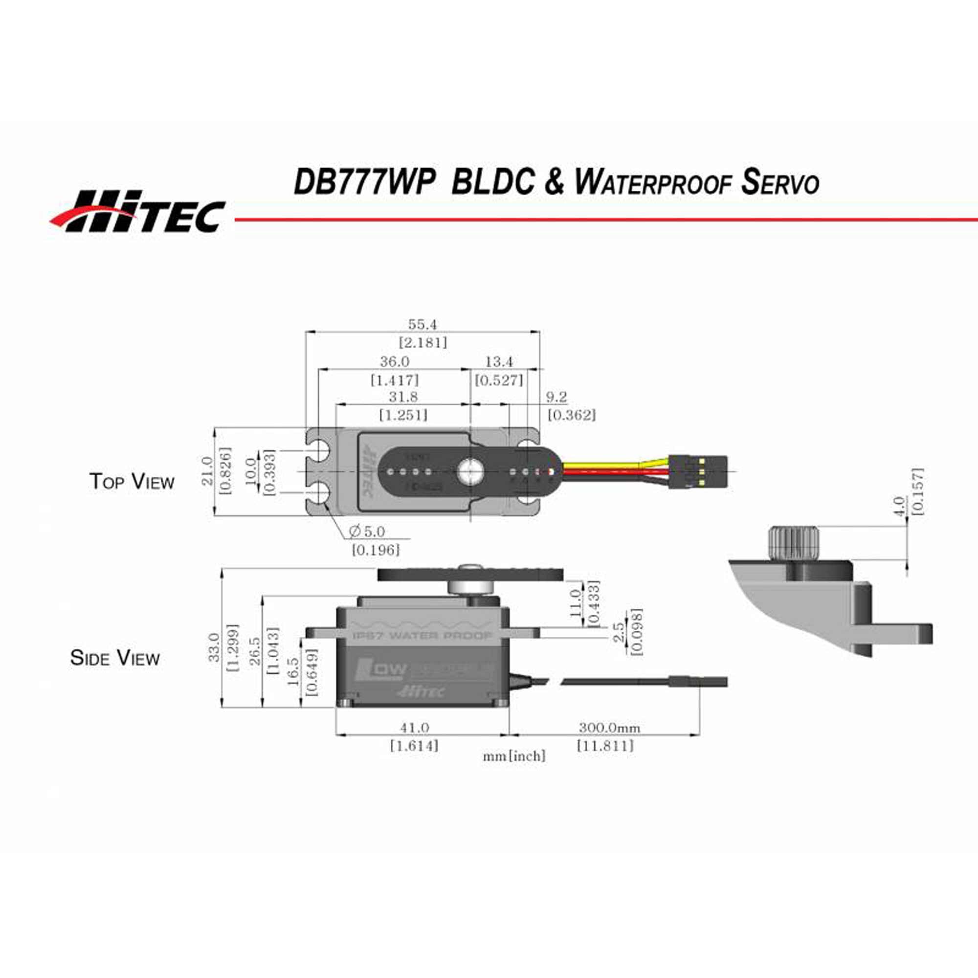 Hitec RCD Inc. DB777WP Standard Digital Brushless Waterproof Metal Gear Surface Servo