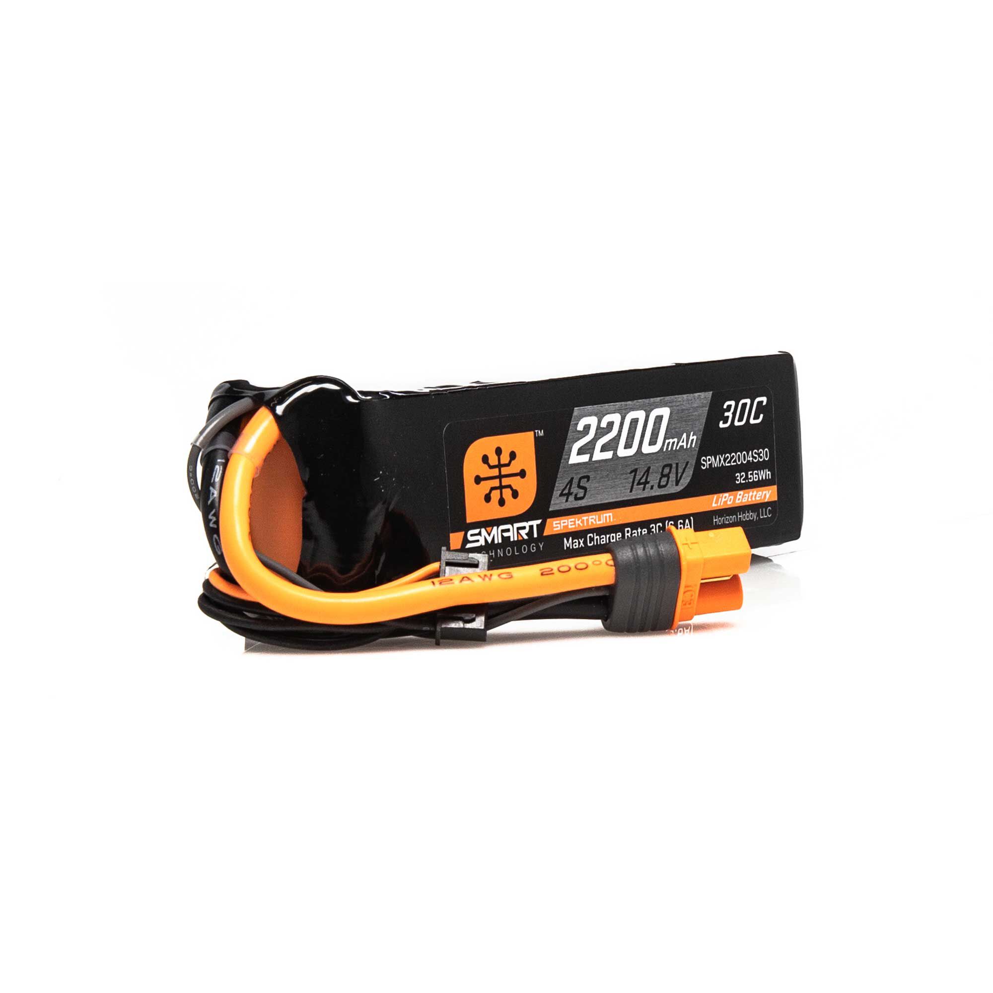 Spektrum Accessories 14.8V 2200mAh 4S 30C Smart LiPo Battery: IC3