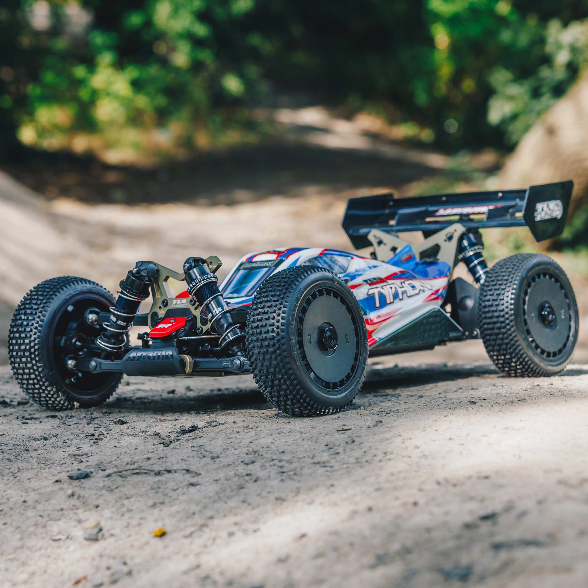 ARRMA 1/8 TYPHON 6S TLR Tuned 4X4 RTR Brushless Buggy, Red/Blue