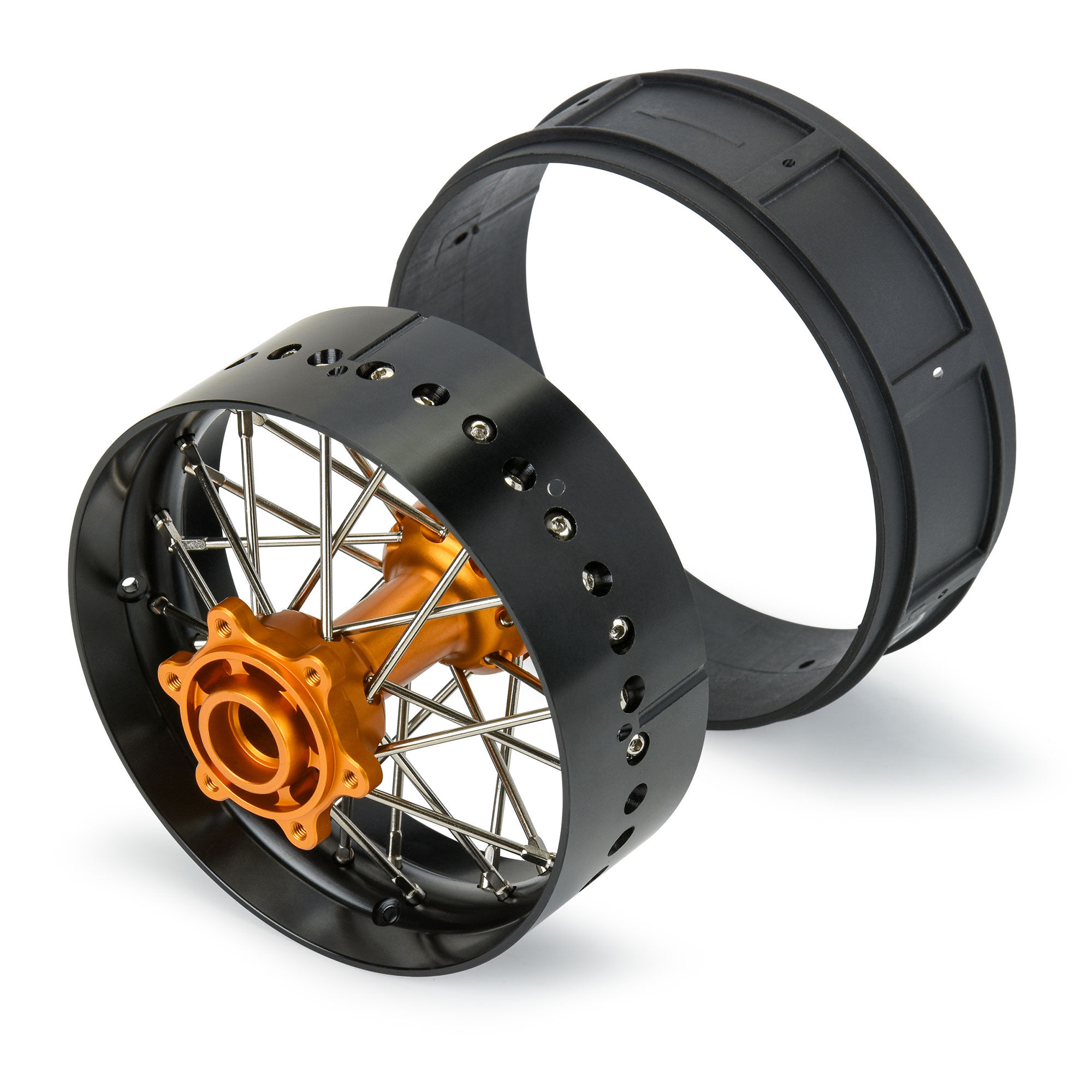 Pro-Line Racing 1/4 Pro-Spec Aluminum V2 Bead Rear Wheel Black/Gold (1): Promoto-SM