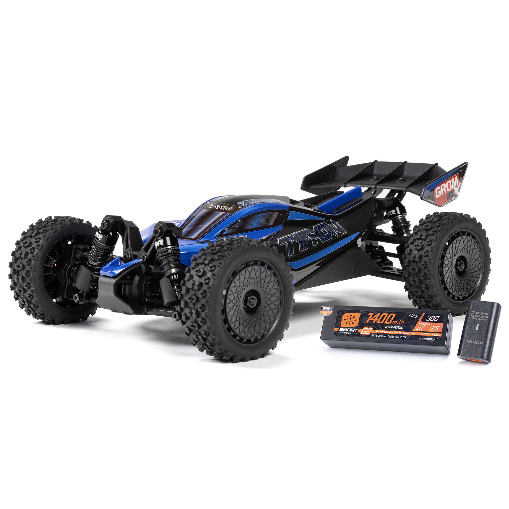 ARRMA 1/14 TYPHON GROM 223S DSC 4X4 RTR Brushless Buggy, Blue (Battery & Charger Included)