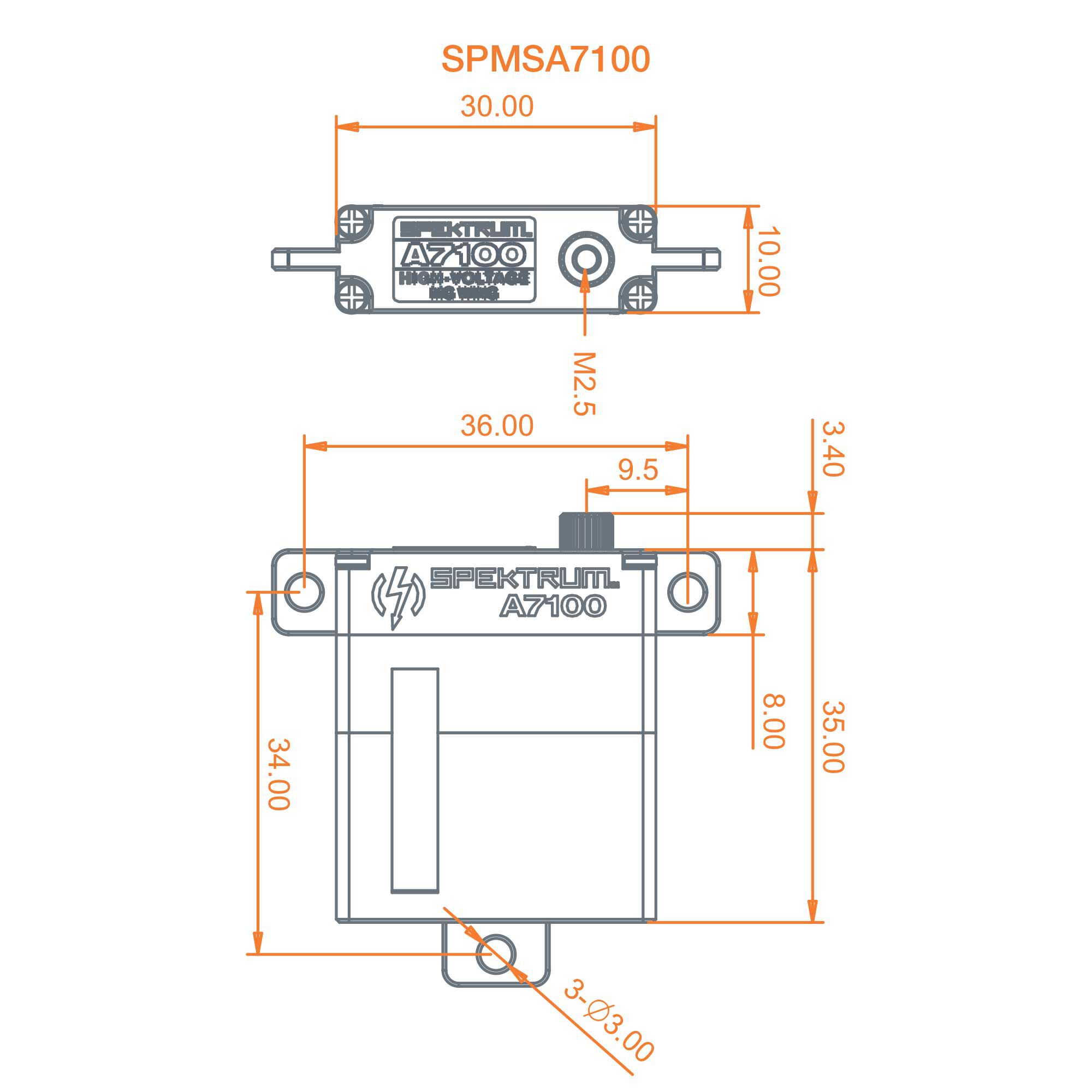 Spektrum A7100 MT/MS Metal Gear HV Wing Servo