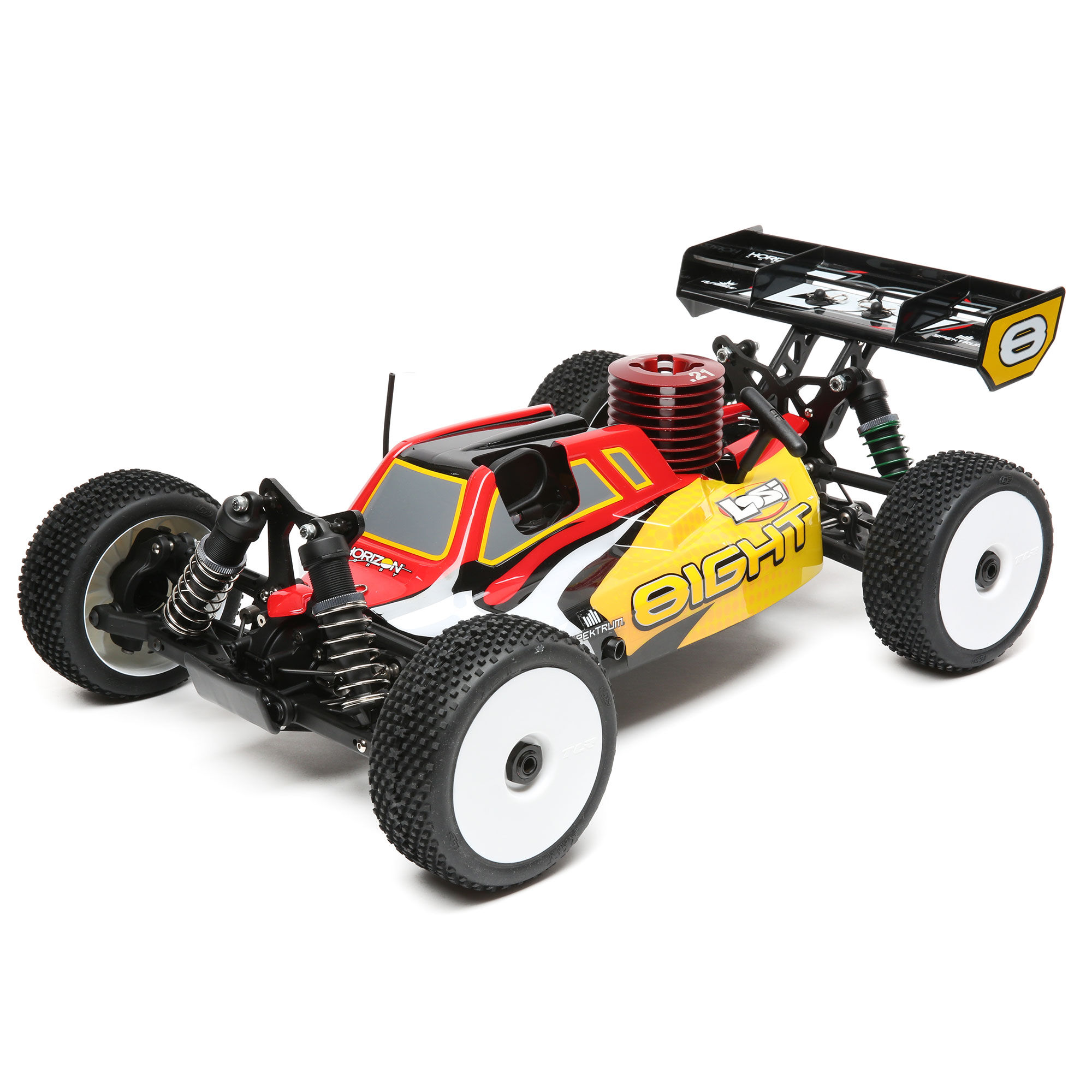 Losi 1/8 8IGHT 4WD Buggy Nitro RTR, Red/Yellow