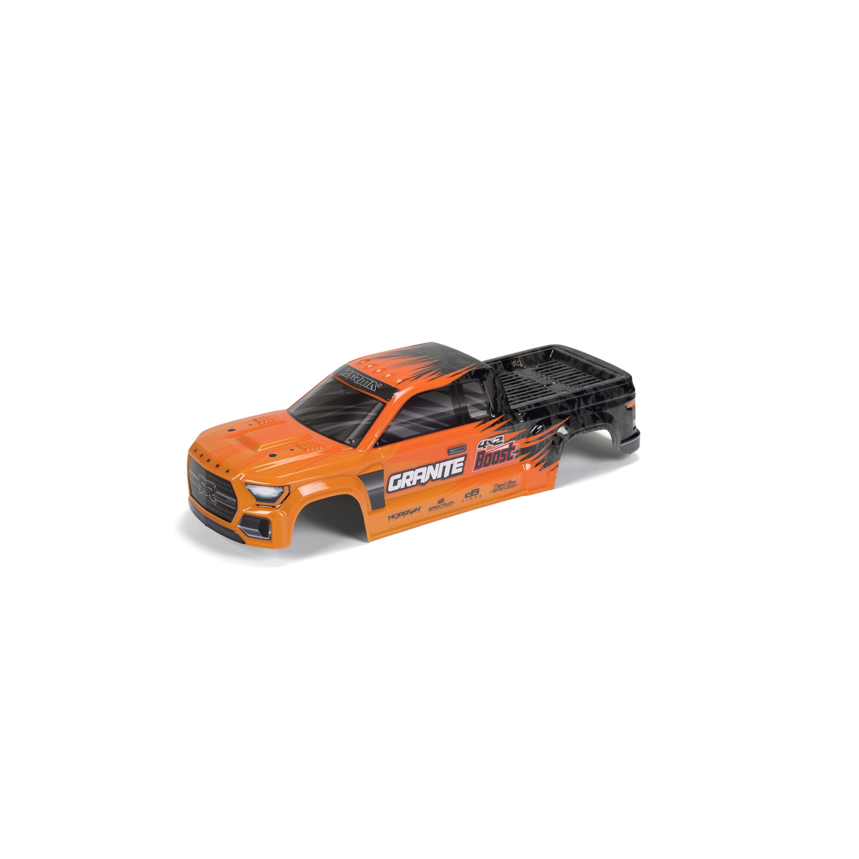 ARRMA 1/10 GRANITE 4X2 Painted Decaled Trimmed Body Orange/Black