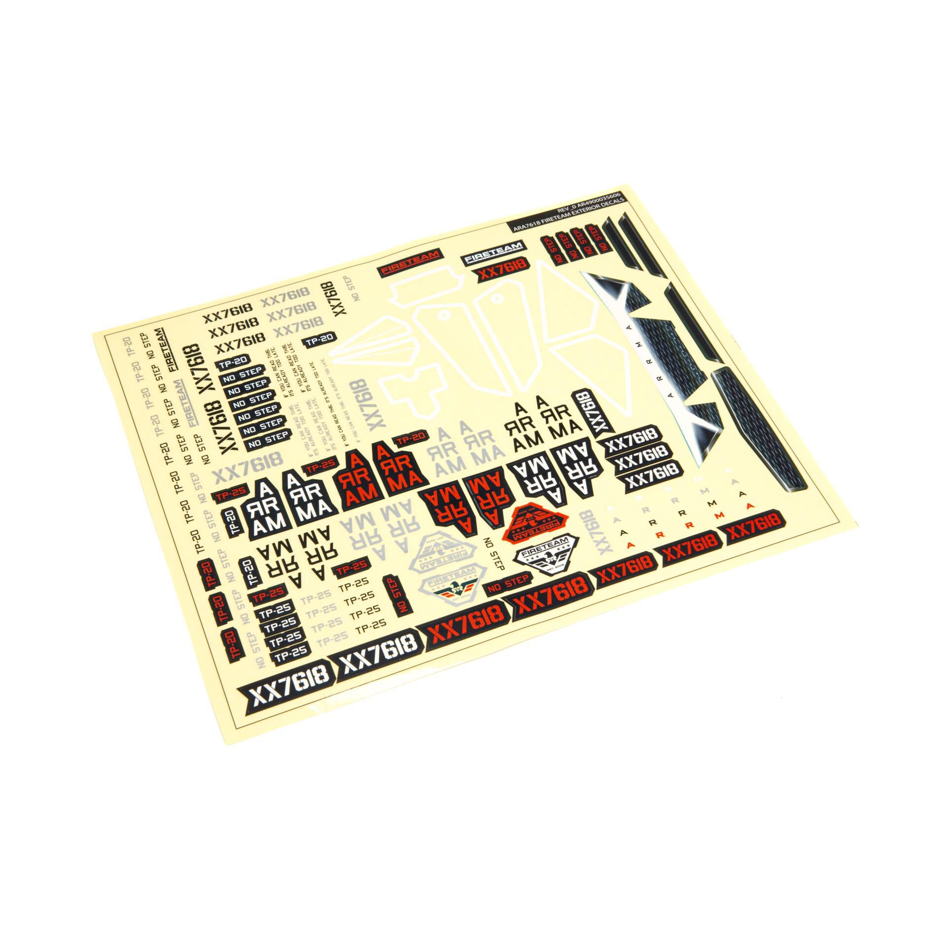 ARRMA 1/7 Guard Set, Clear: FIRETEAM