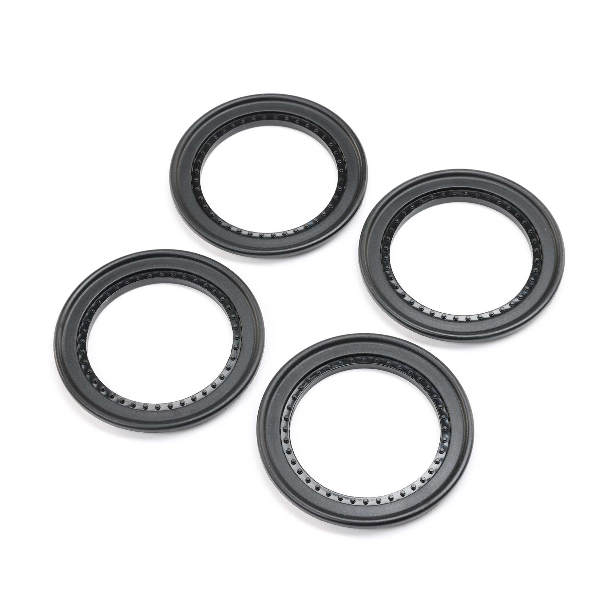Losi Snap-in Beadlock Rings, Black (4): LMT 2.0