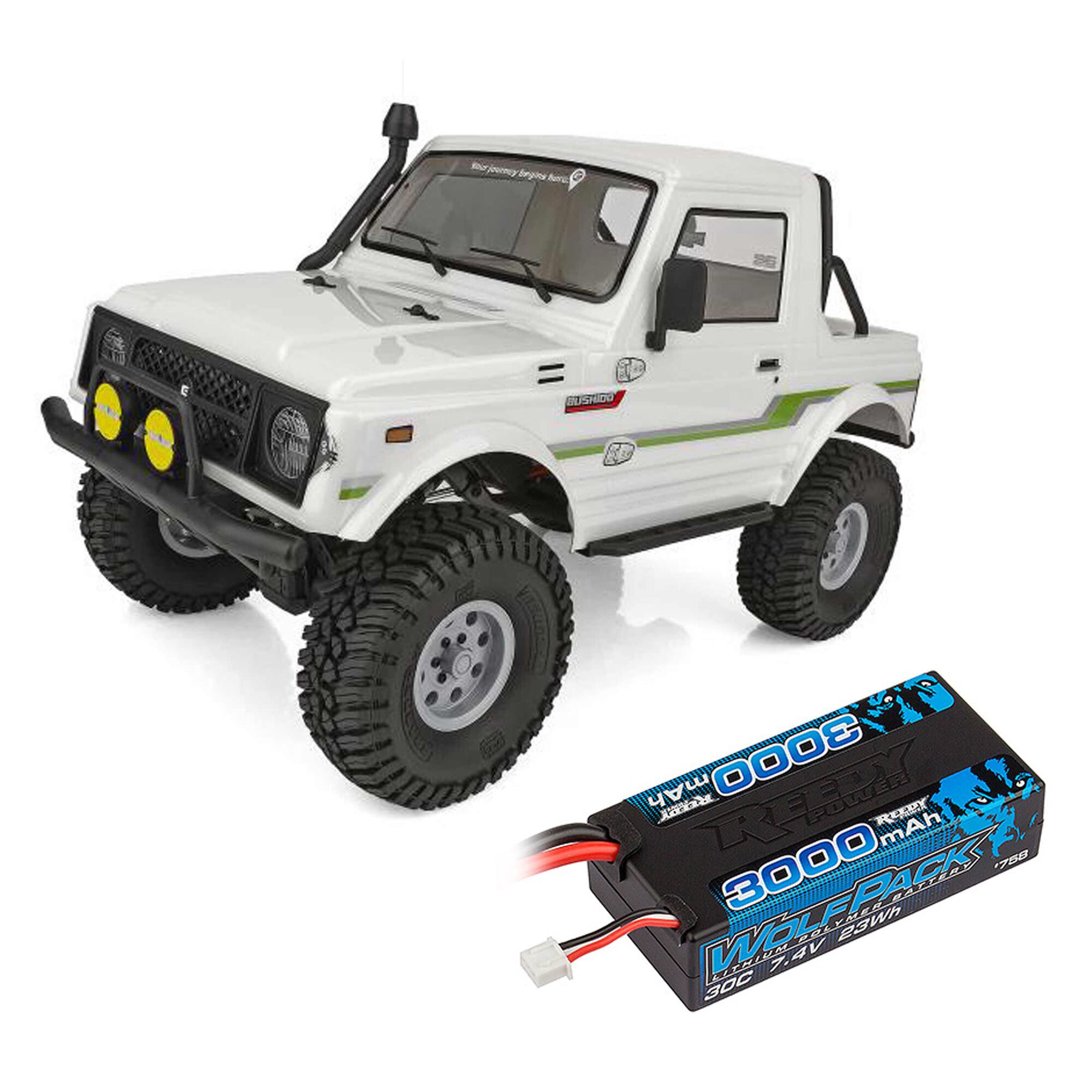 Team Associated 1/10 Enduro Bushido Brushed Trail Truck RTR, Lipo Combo, White