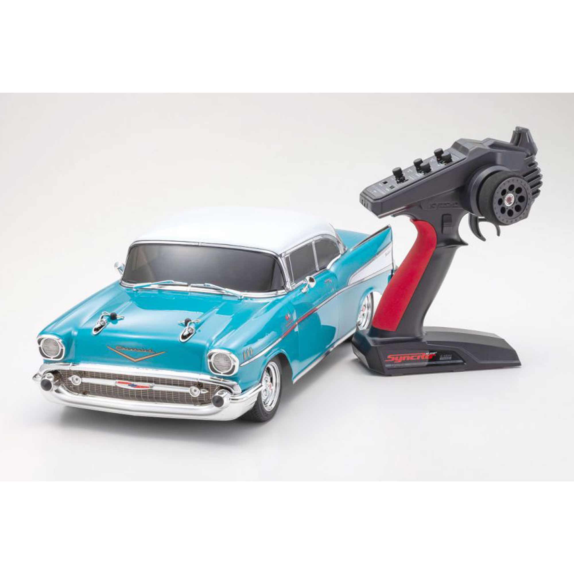 Kyosho 1/10 1957 Chevy Bel Air Coupe Fazer Mk2 FZ02L Brushed 4x4 On-Road Touring RTR, Tropical Turquoise
