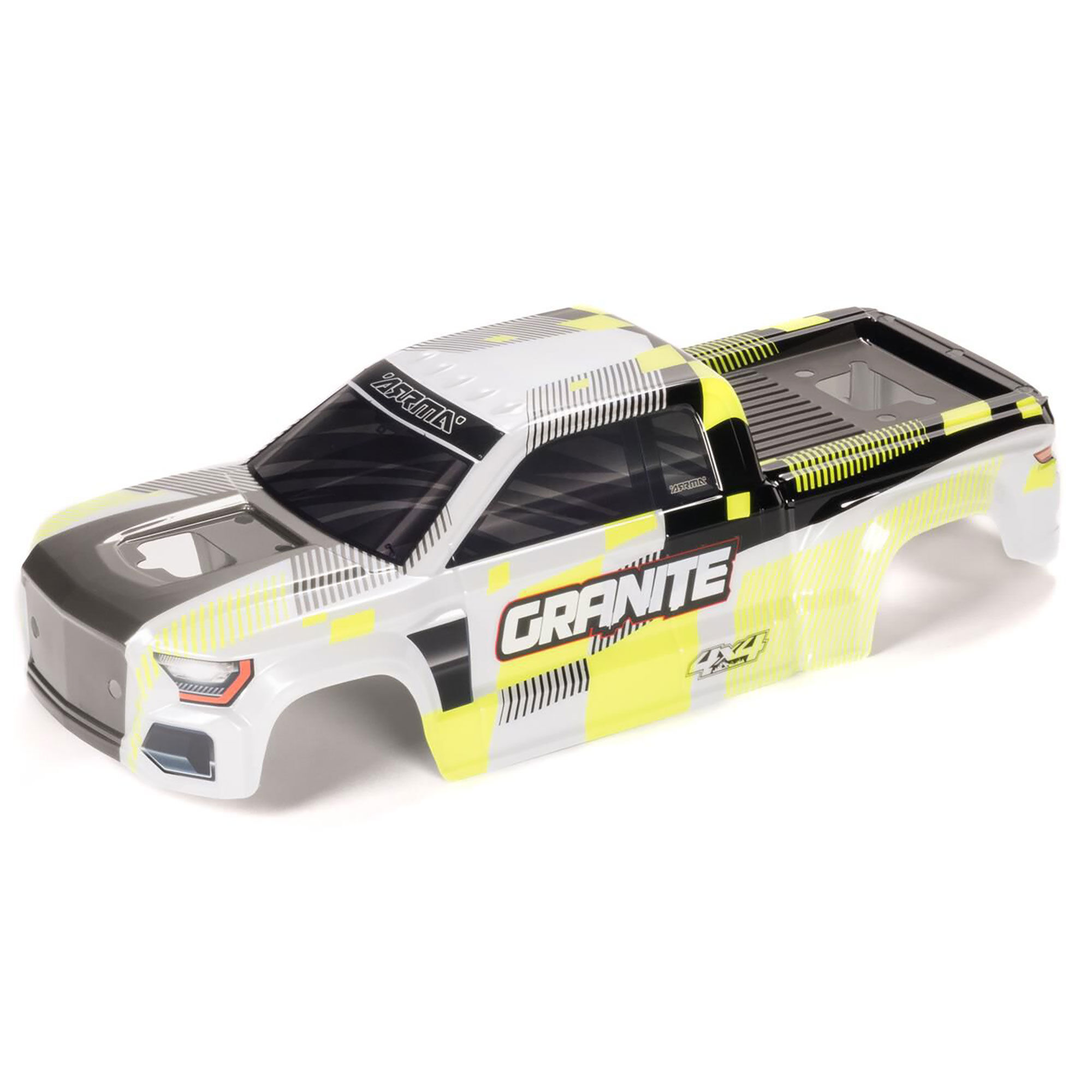 ARRMA 1/10 Clipless Painted Decaled Body, Yellow: GRANITE 4X4
